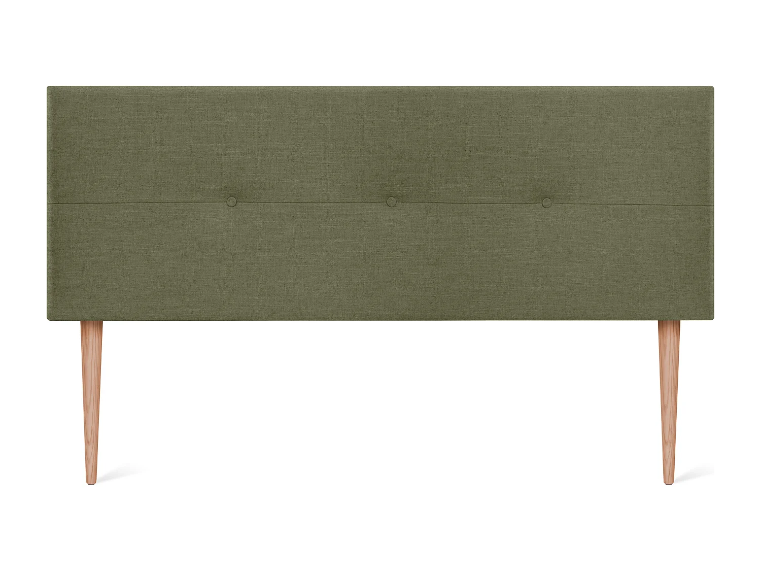 DHOME Tête de lit en lin naturel avec Boutons 135x105cm avec pieds Lits 120/135 - Vert