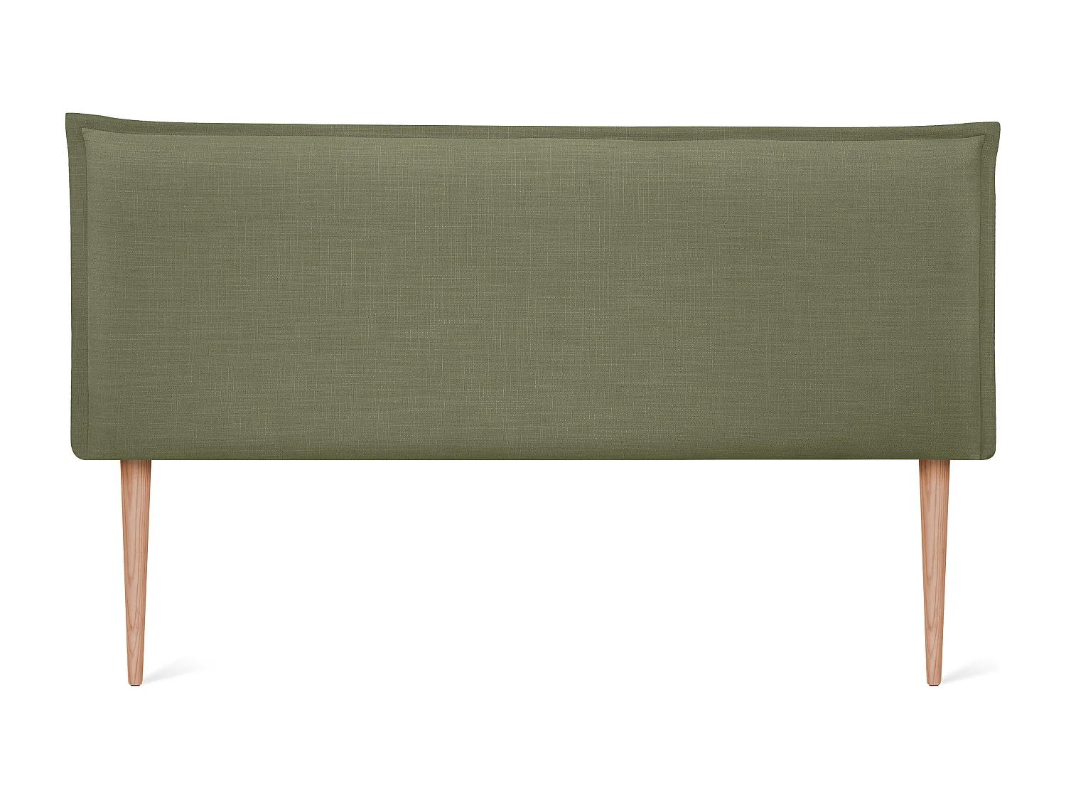 DHOME Testiera in de Lino Naturale Semplice con rifinitura 145x105cm Con le gambe Letti 135/140 - Verde