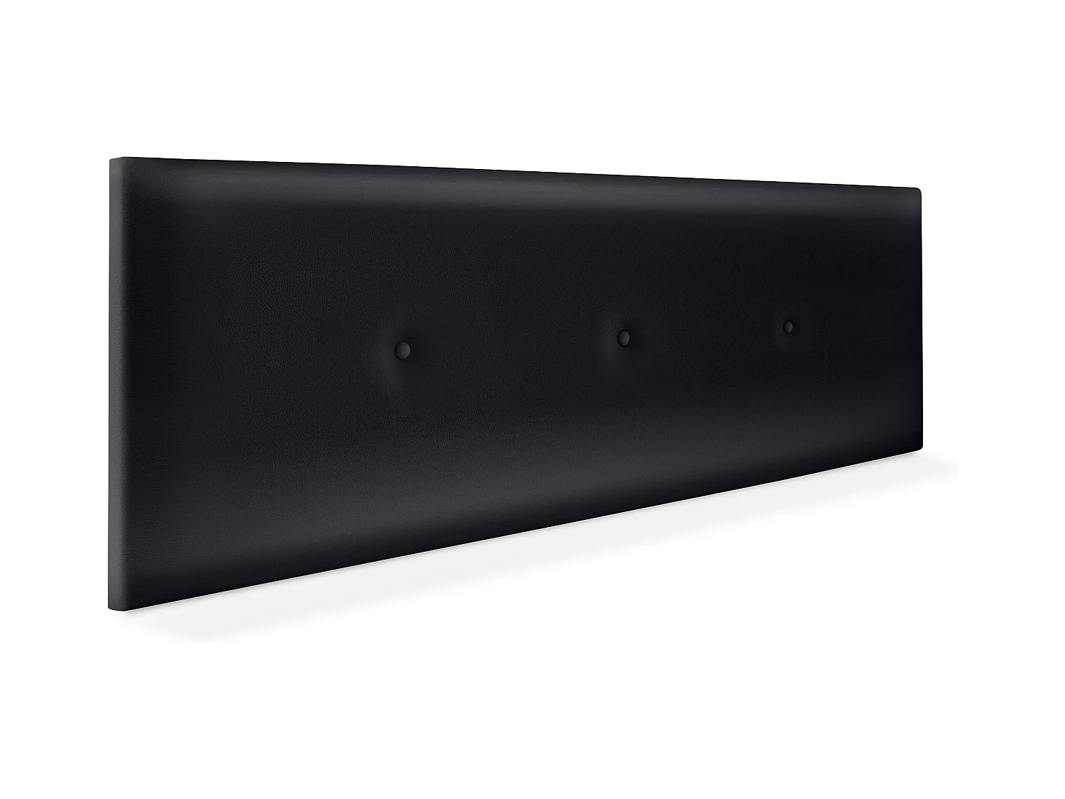 DHOME Tête de lit simili cuir lisse avec Boutons 135x50cm Lits 120/135 - Noir