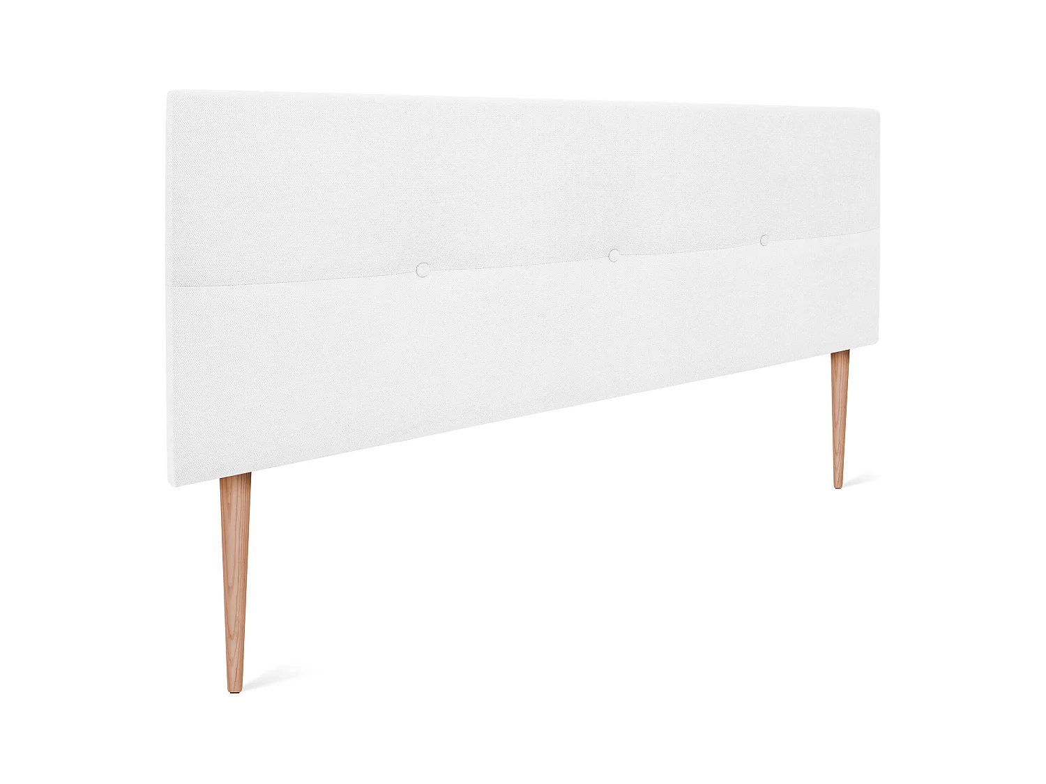 DHOME Tête de lit en tissu Aqualine avec Boutons 135x105cm avec pieds Lits 120/135 - Blanc