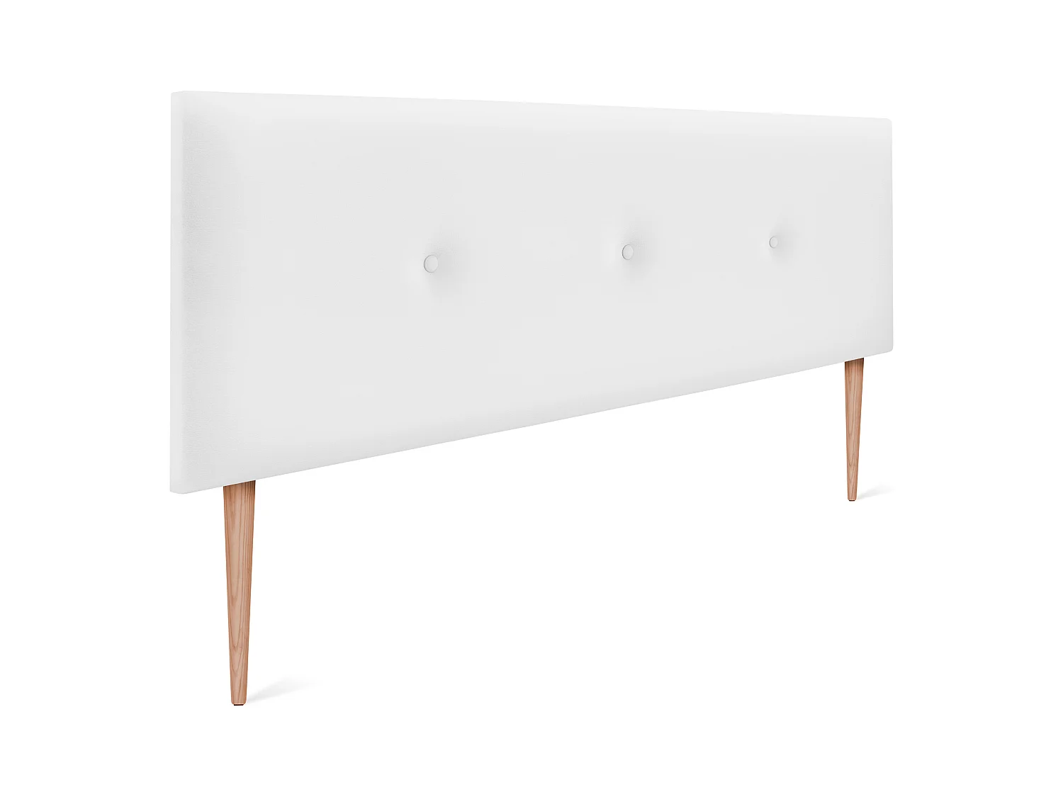 DHOME Tête de lit simili cuir lisse avec Boutons 135x105cm avec pieds Lits 120/135 - Blanc