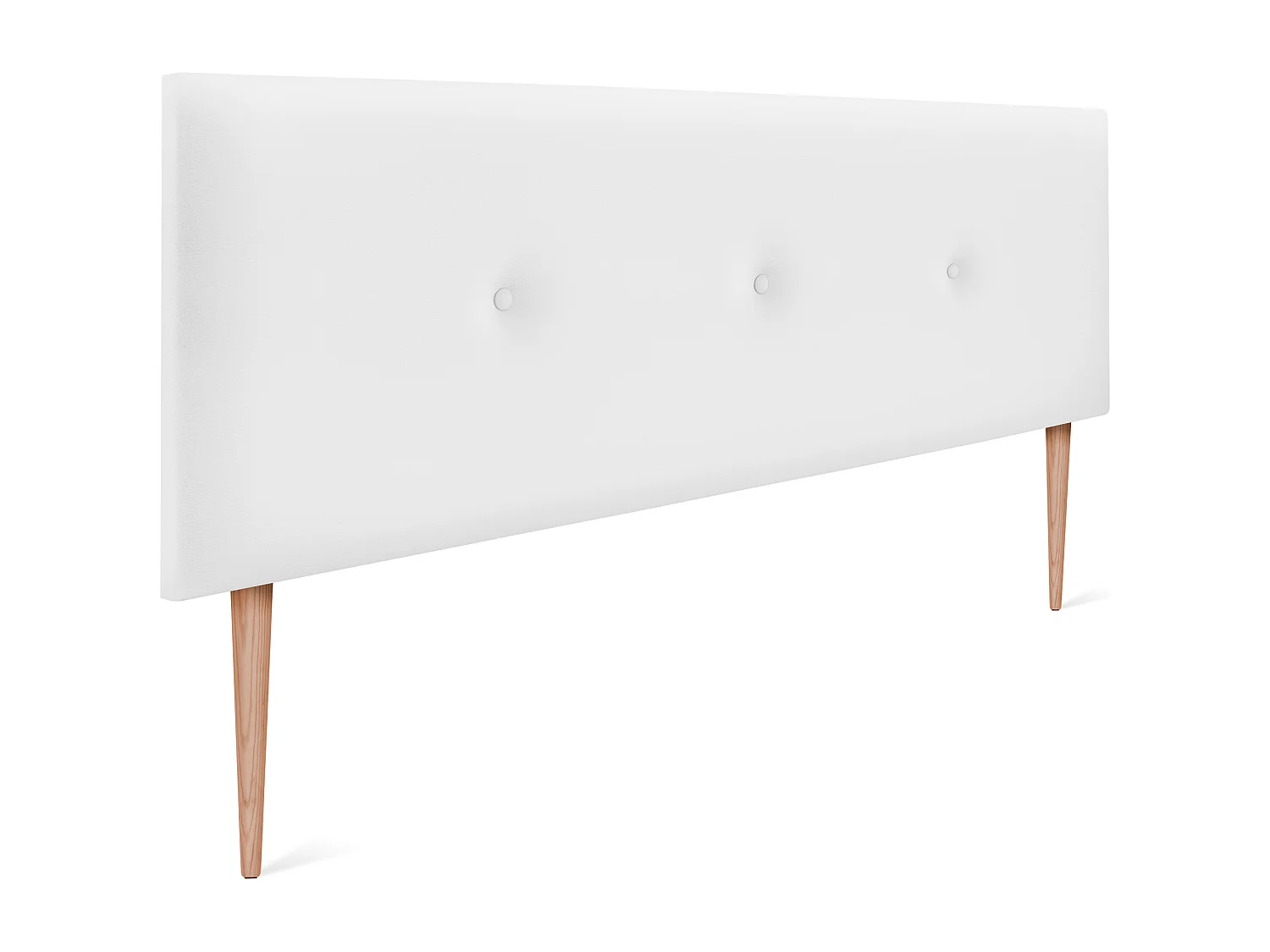 DHOME Tête de lit simili cuir lisse avec Boutons 135x105cm avec pieds Lits 120/135 - Blanc