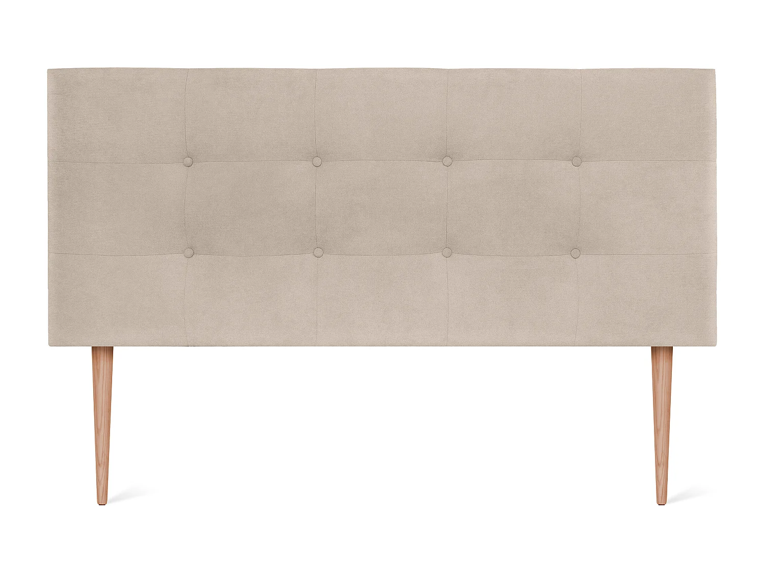 DHOME Aqualine getuftetes Stoffkopfteil 160 x 115 cm mit Bettbeinen 150/160 – Beige