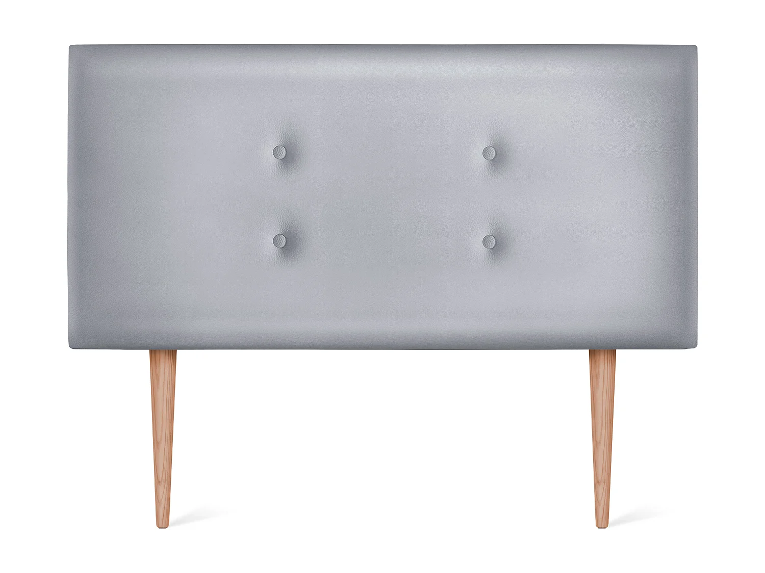 DHOME Cabeceira de  Couro sintético con 2 Fileiras de botões 90x105cm com Pernas Camas 80/90 - Prata