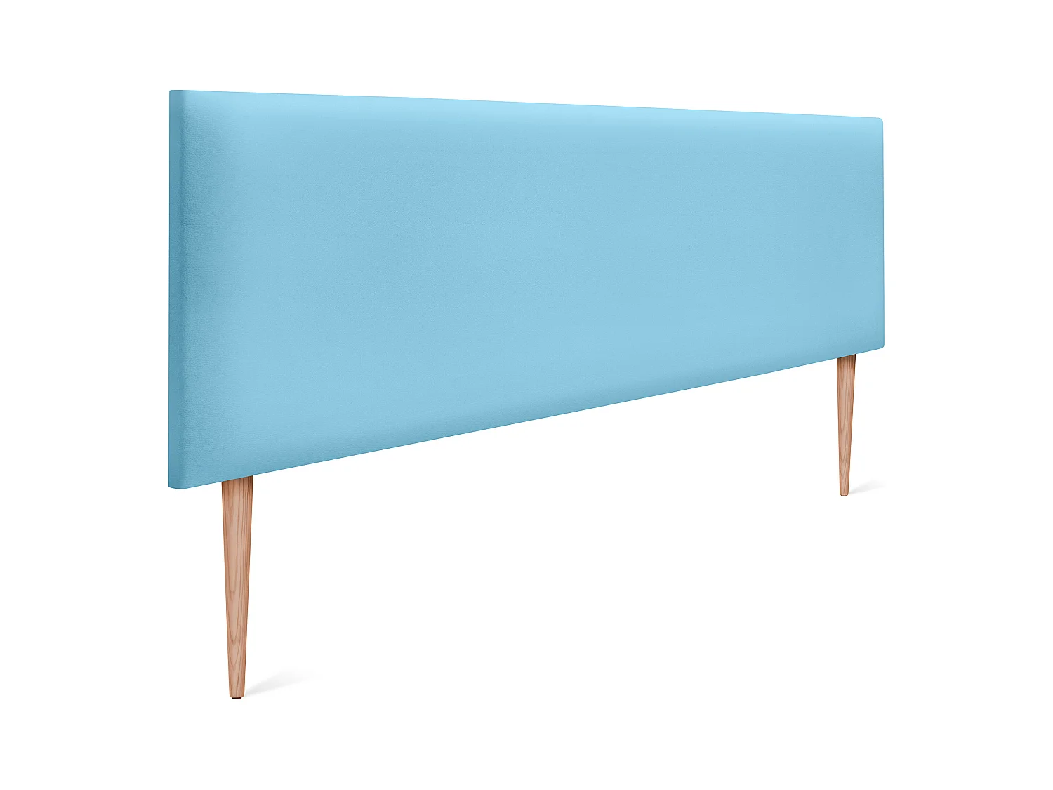 DHOME Tête de lit simili cuir lisse 135x105cm avec pieds Lits 120/135 - Bleu Ciel