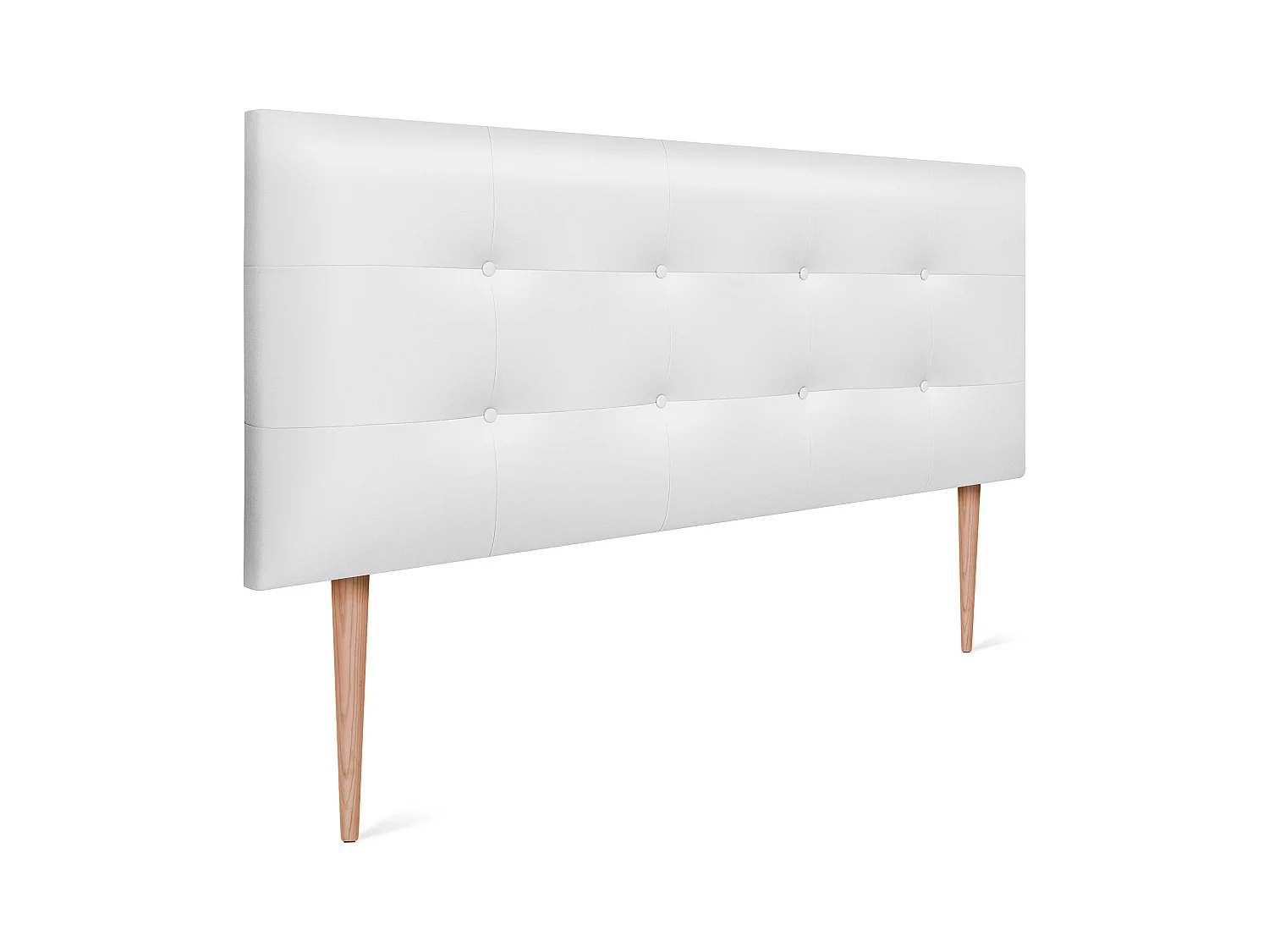 DHOME Tête de Lit en Similicuir Capitonnée 160x115cm avec Pieds Lit 150/160 - Blanc