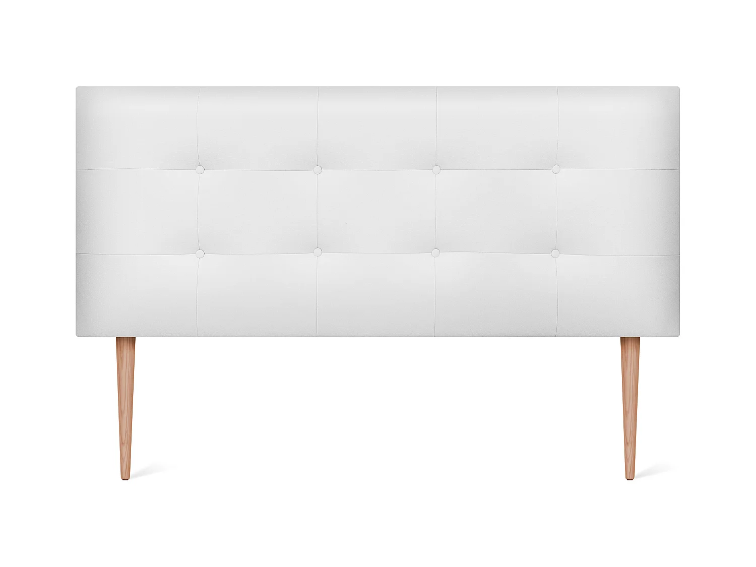 DHOME Tête de Lit en Similicuir Capitonnée 160x115cm avec Pieds Lit 150/160 - Blanc