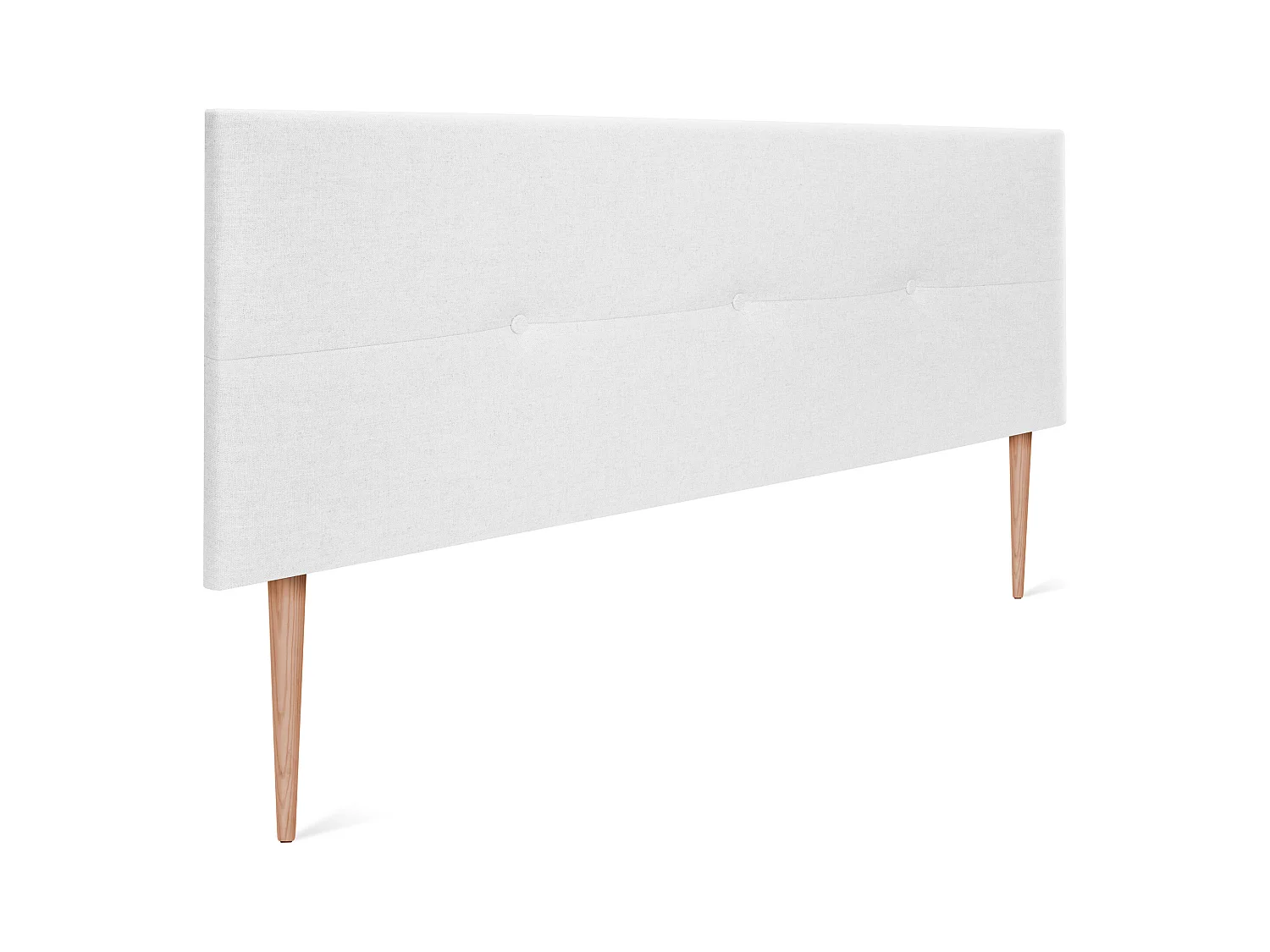 DHOME Tête de lit en lin naturel avec Boutons 135x105cm avec pieds Lits 120/135 - Blanc