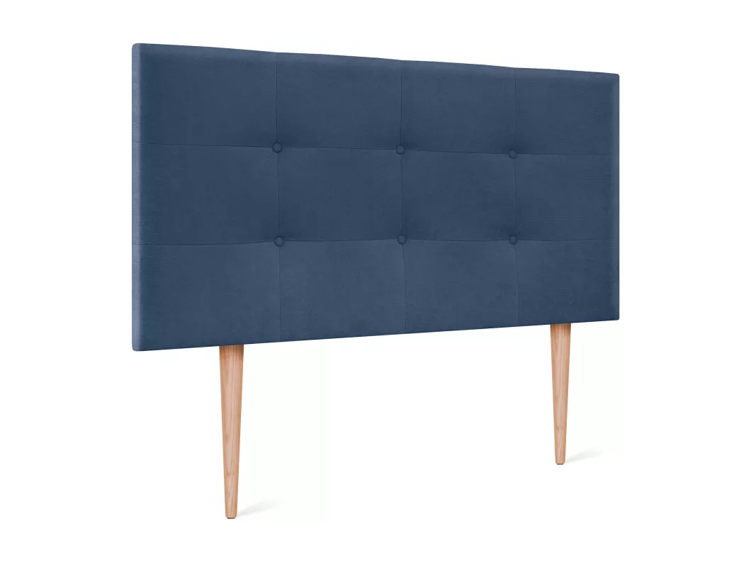 Kauf Unique DHOME Aqualine getuftetes Stoffkopfteil 95 x 115 cm mit Bettbeinen 90 – Blau