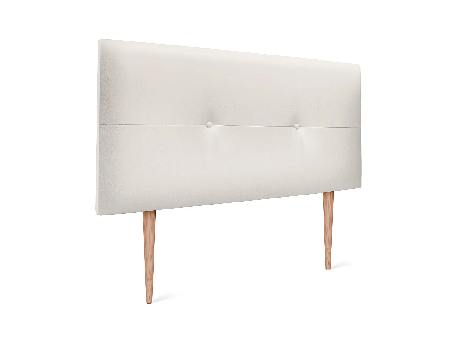 DHOME Tête de lit similicuir avec Boutons 90x105cm avec pieds Lits 80/90 - Blanc Osseux