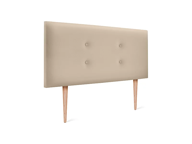 DHOME Kopfteil aus Kunstleder mit 2 Reihen Knöpfen 105x105cm Mit Beinen Betten 105 - Beige