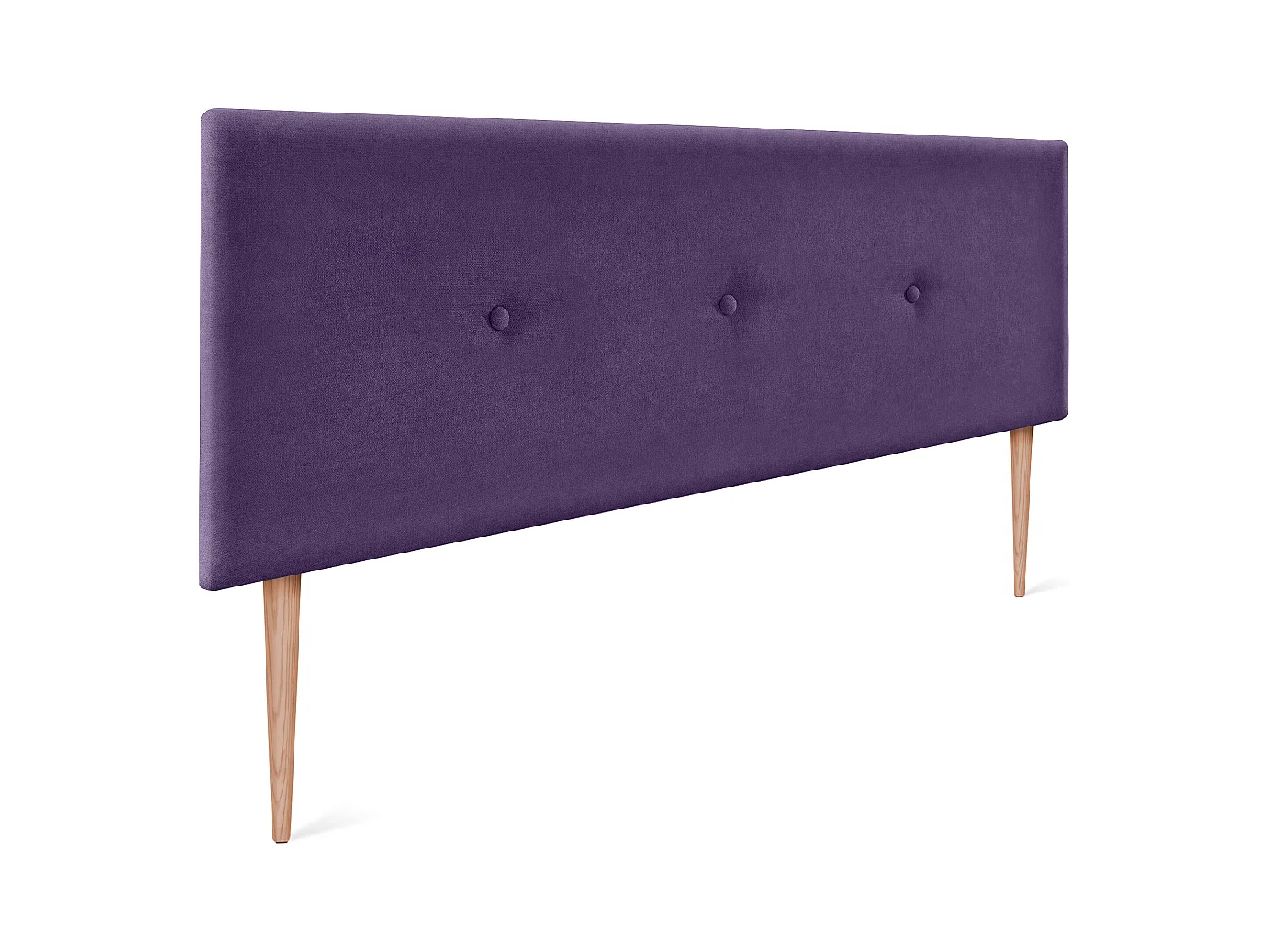 DHOME Testiera in de Tessuto Aqualine Liscio con bottoni 145x105cm Con le gambe Letti 135/140 - Lilla