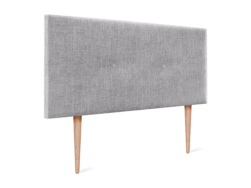 DHOME Kopfteil aus Naturwolle mit Knöpfen 110x105cm Mit Beinen Betten 105 - Hellgrau