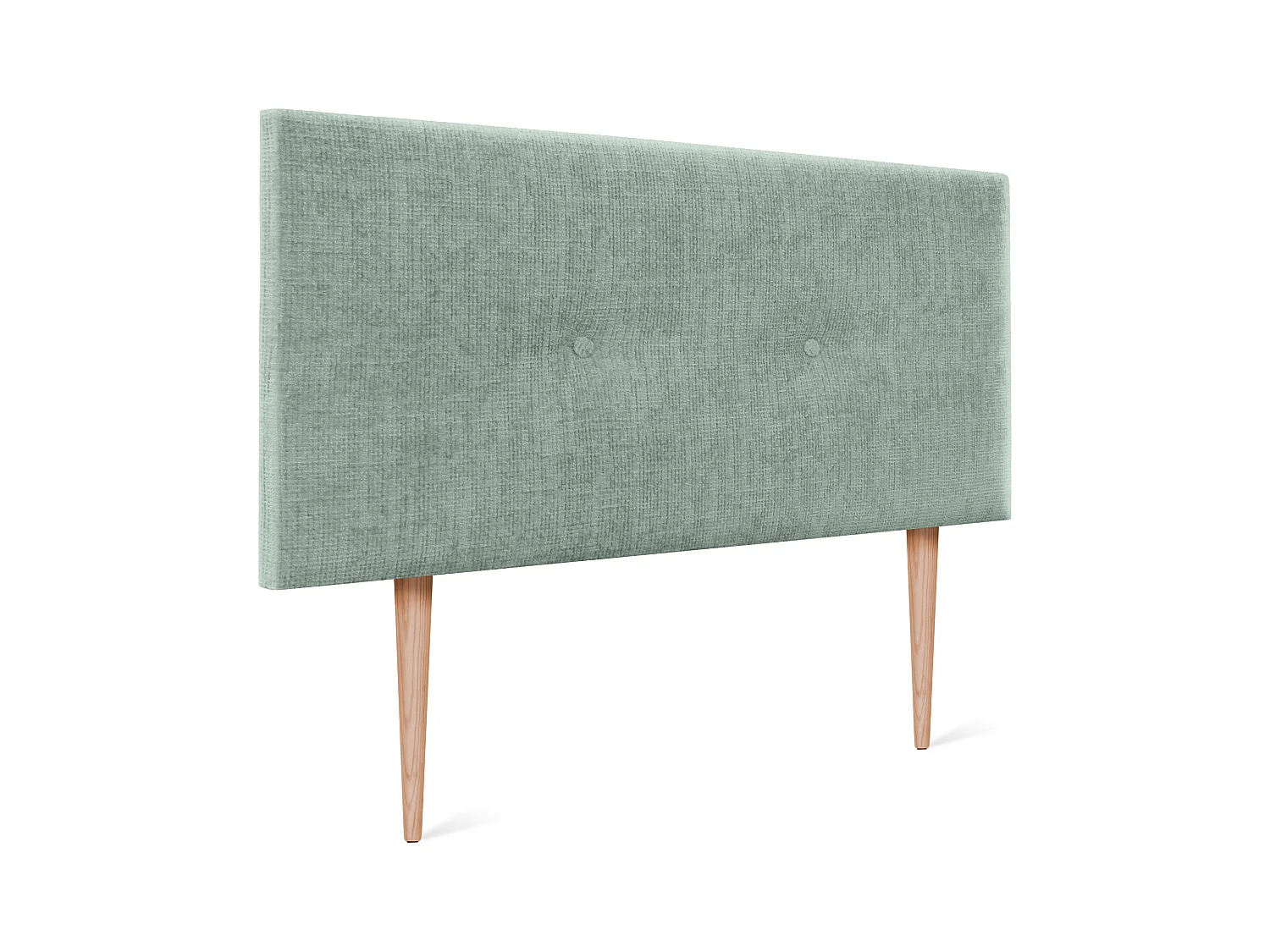 DHOME Tête de lit en laine naturelle avec Boutons 95x105cm avec pieds Lits 90 - Vert