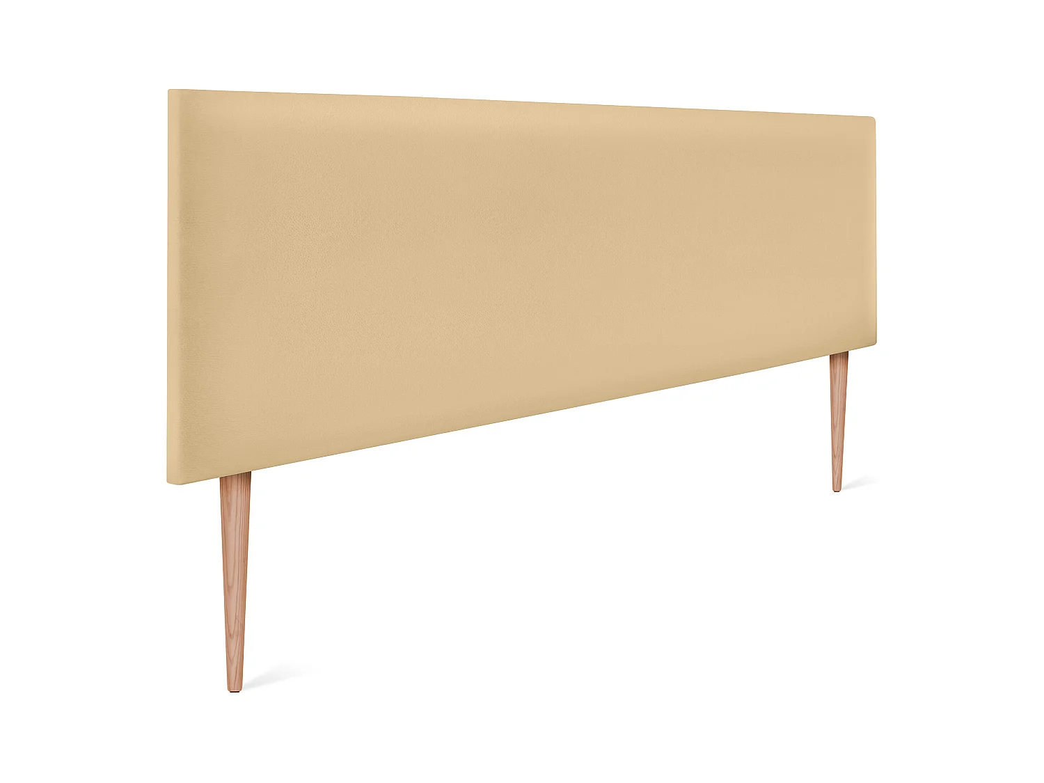 DHOME Tête de lit simili cuir lisse 145x105cm avec pieds Lits 135/140 - Vanille