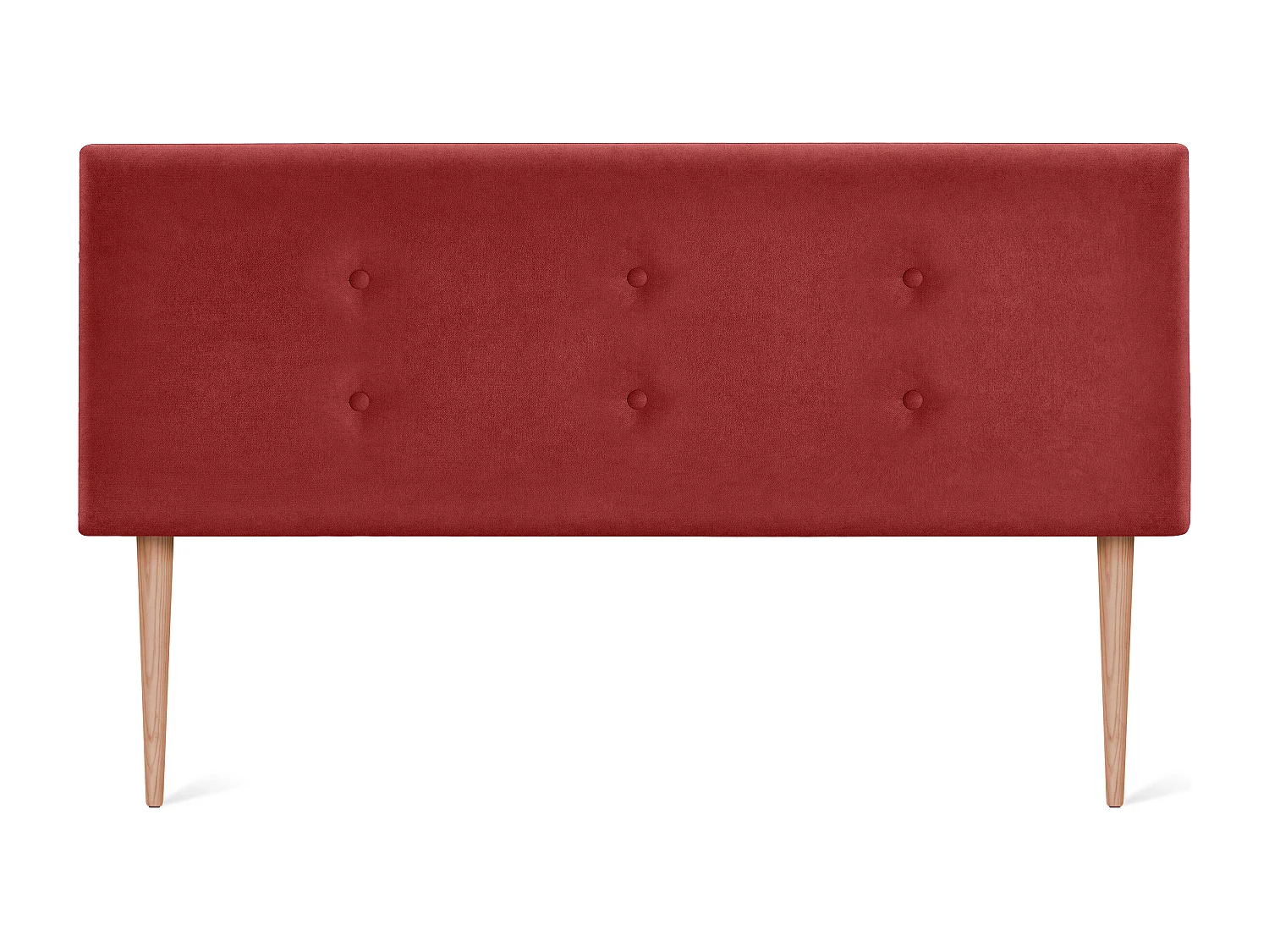 DHOME Testiera in de Tessuto Aqualine con 2 file di Bottoni 150x105cm Con le gambe Letti 150 - Rosso