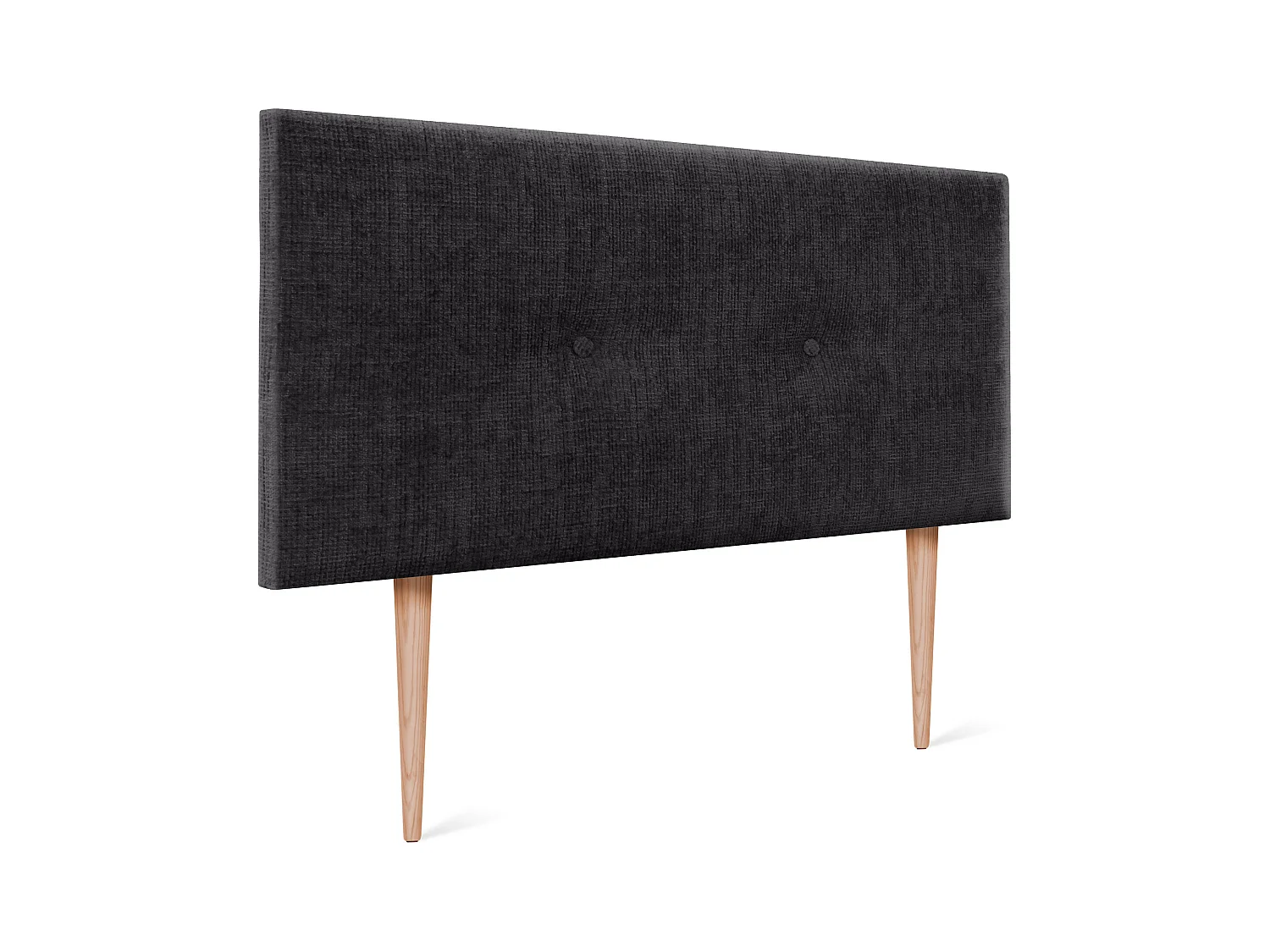 DHOME Tête de lit en laine naturelle avec Boutons 110x105cm avec pieds Lits 105 - Noir