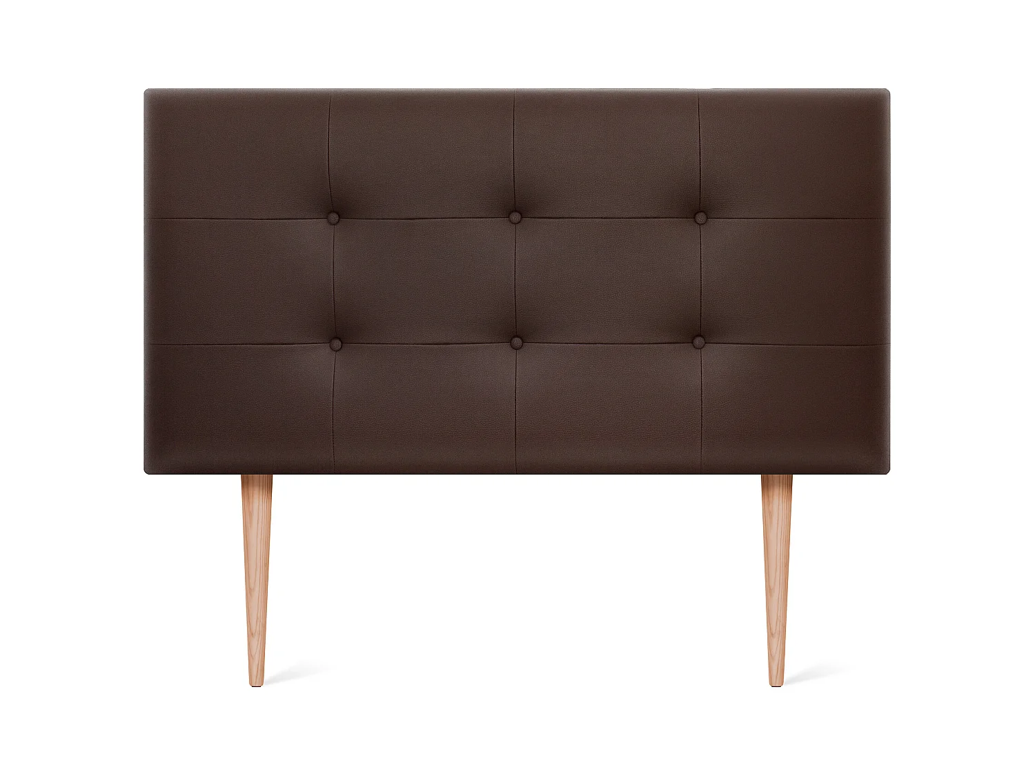 DHOME Tête de lit en Similicuir Capitonné 95x115cm avec Pieds Lits 90 - Chocolat