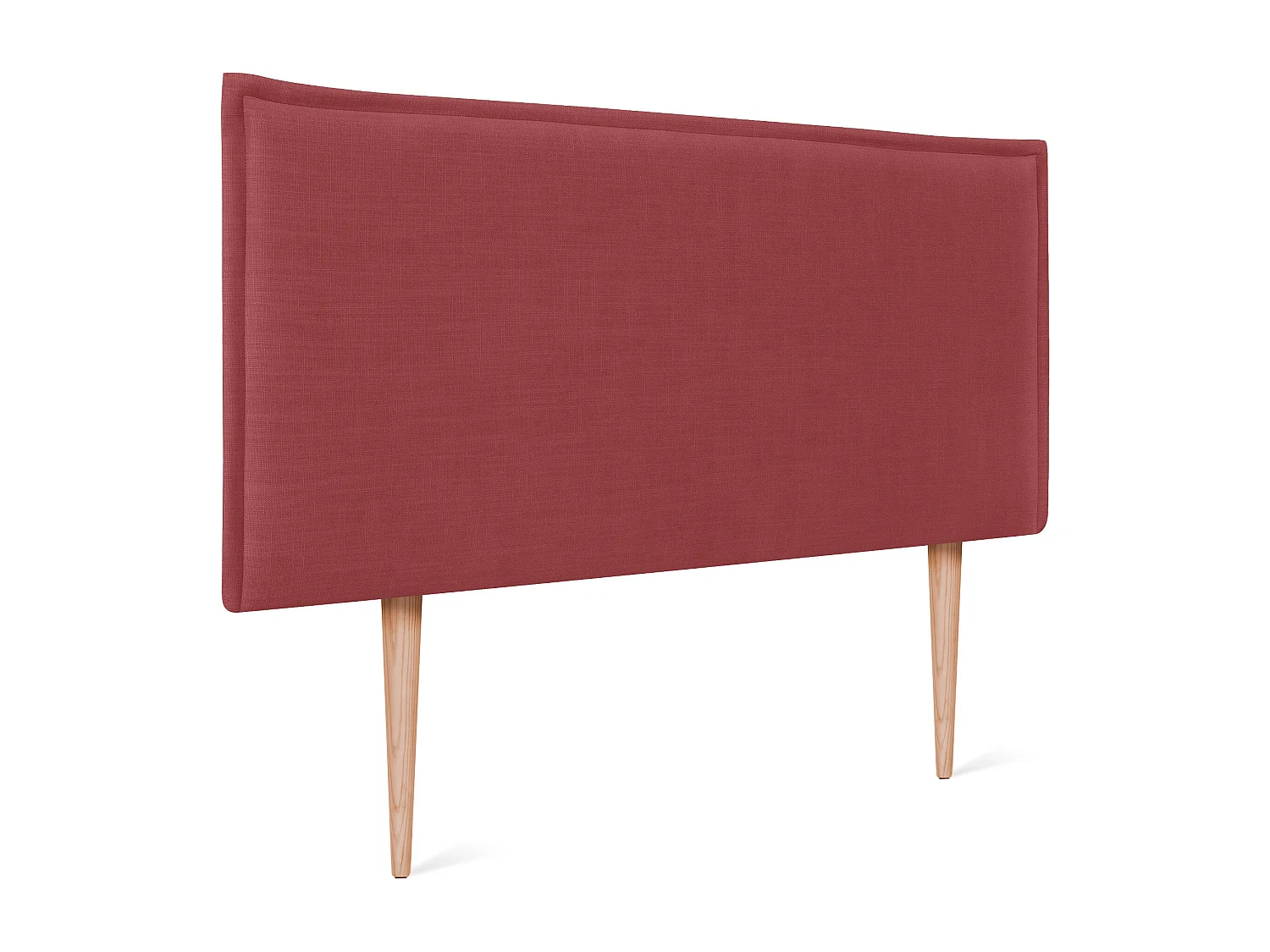 DHOME Tête de lit en lin naturel lisse avec garniture 110x105cm avec pieds Lits 105 - Rouge