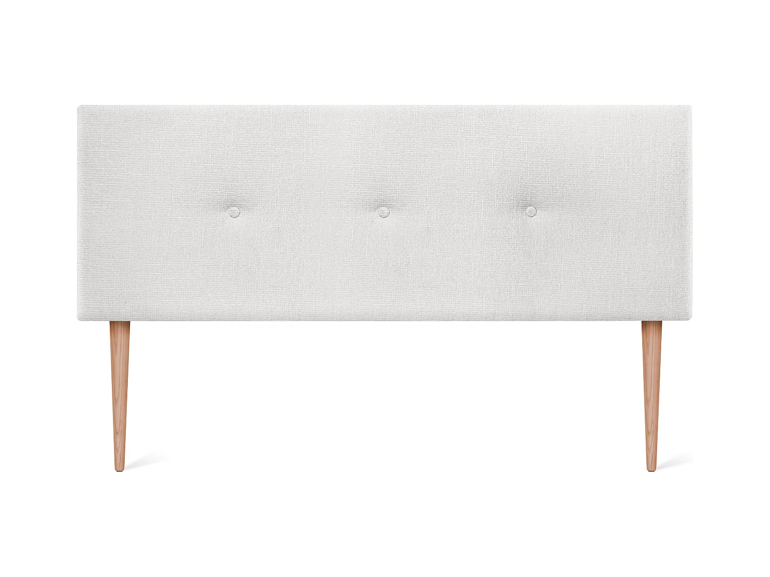 DHOME Tête de lit en laine naturelle avec Boutons 135x105cm avec pieds Lits 120/135 - Blanc