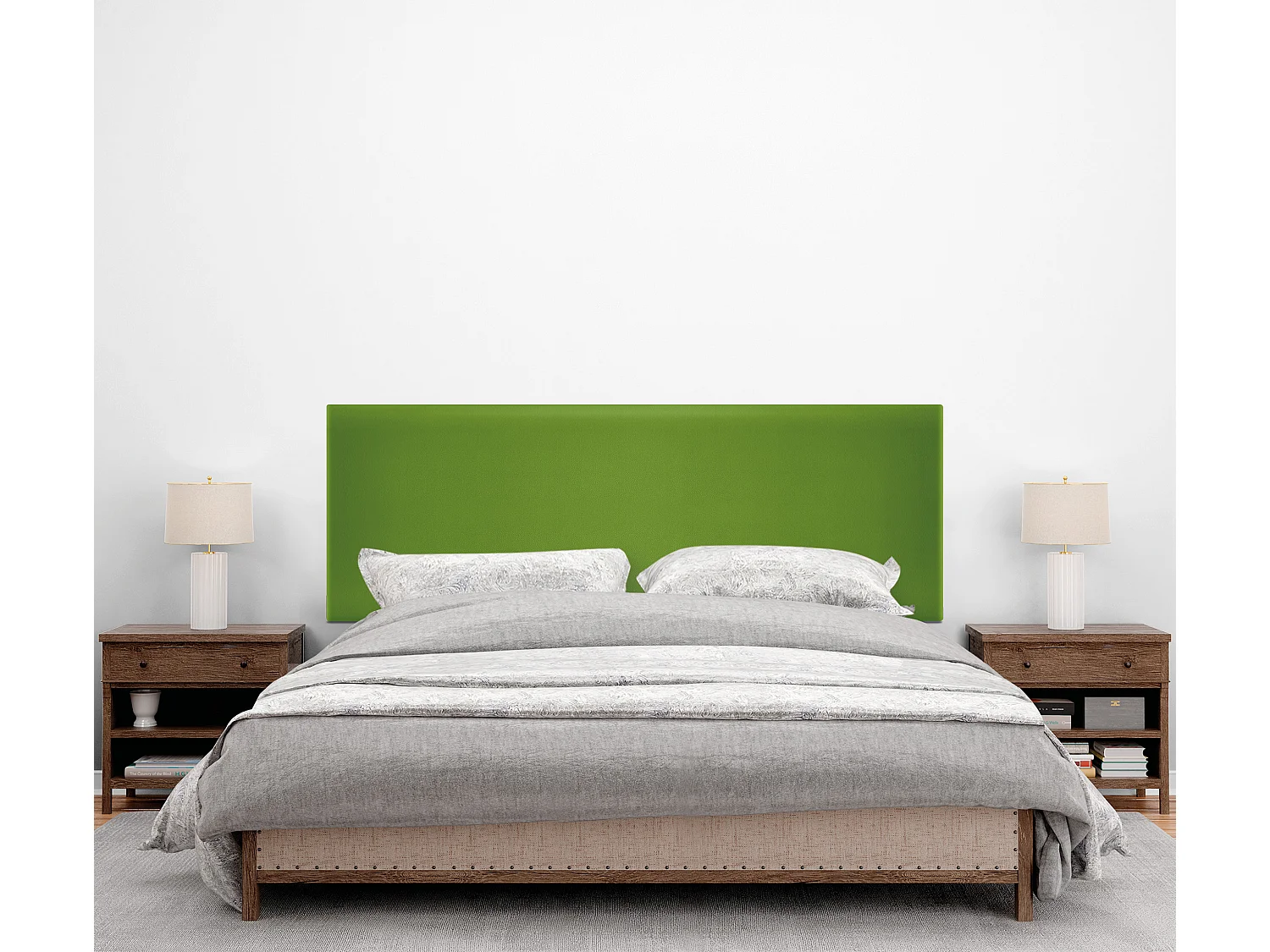 DHOME Tête de lit simili cuir lisse 135x50cm Lits 120/135 - Vert