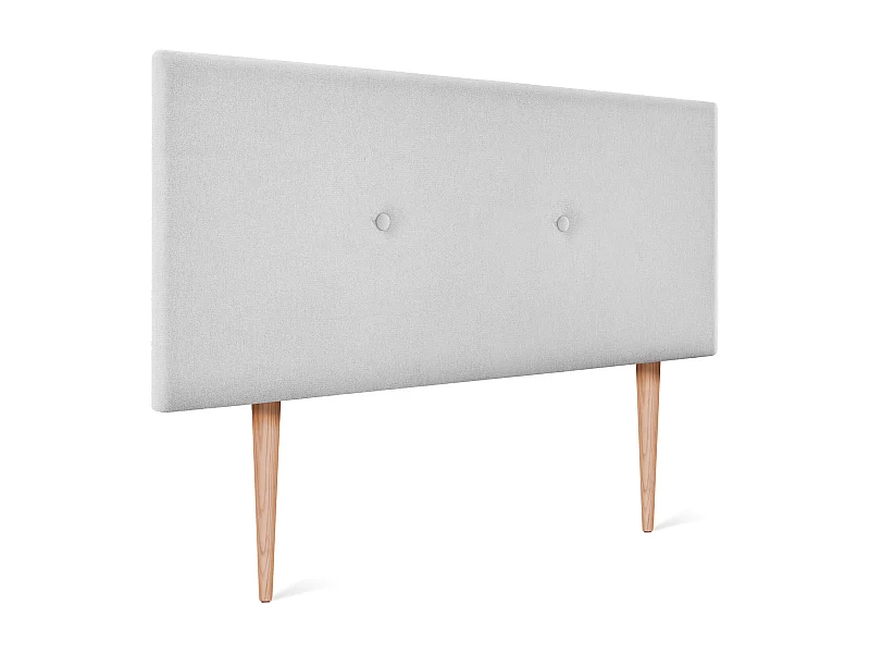 DHOME Aqualine Stoff Kopfteil glatt mit Knöpfen 110x105cm Mit Beinen Betten 105 - Perlgrau