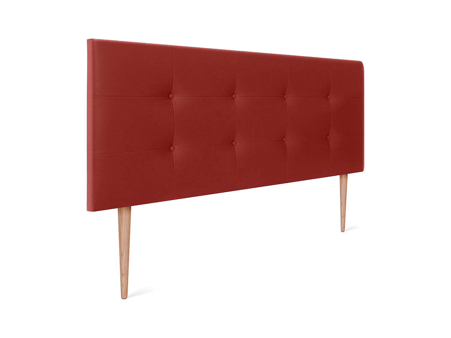 DHOME Tête de lit en Similicuir Capitonné 160x115cm avec Pieds Lits 150/160 - Rouge
