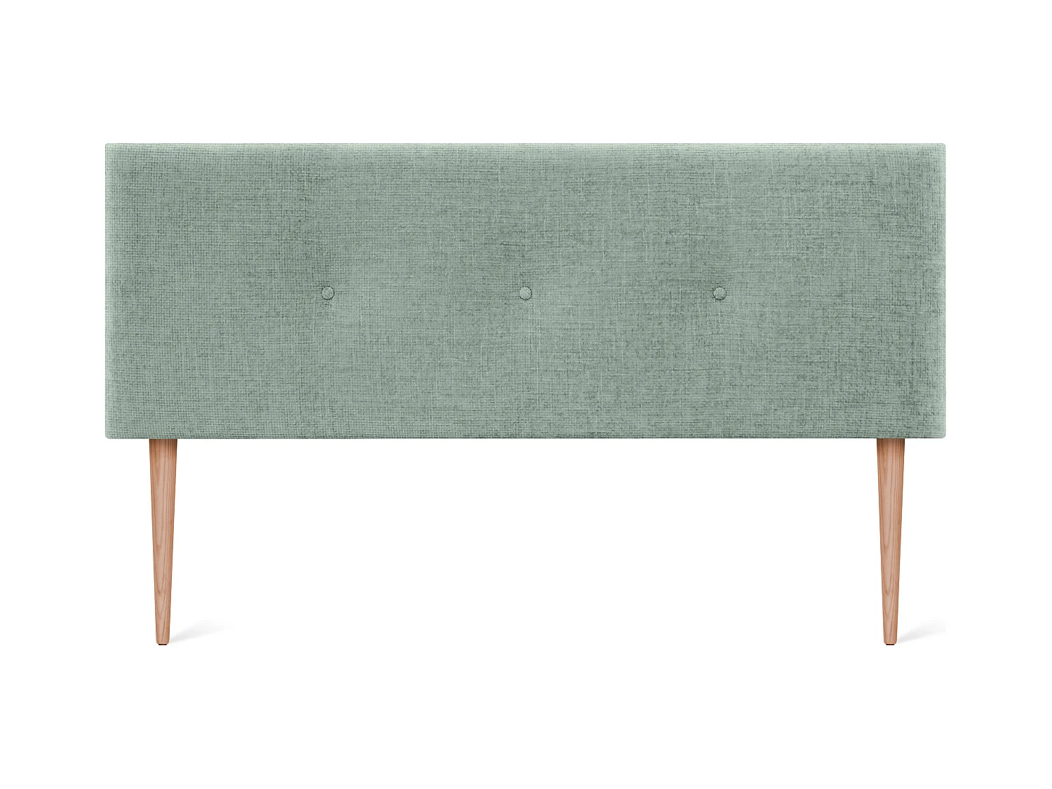 DHOME Tête de lit en laine naturelle avec Boutons 135x105cm avec pieds Lits 120/135 - Vert