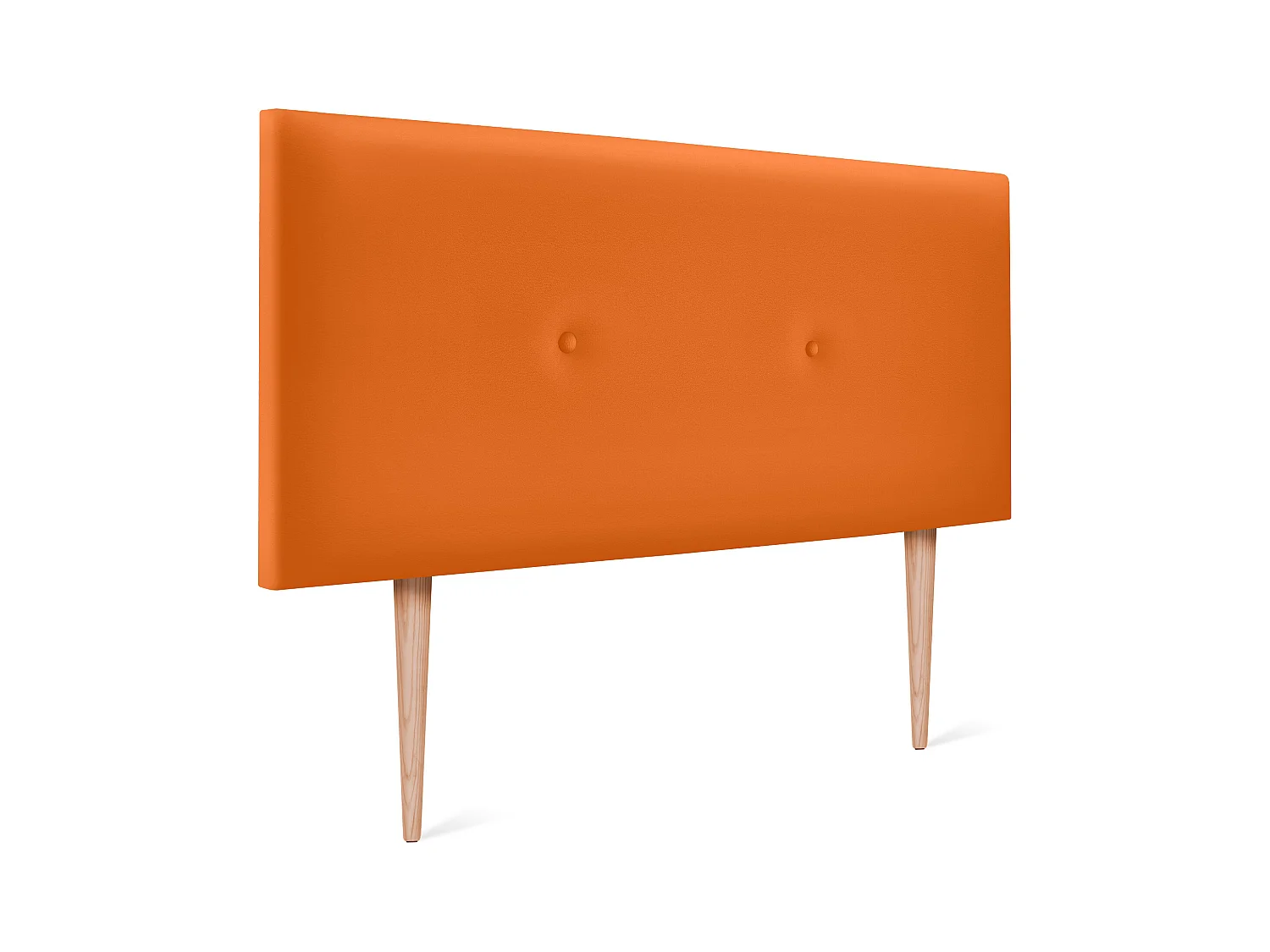 DHOME Tête de lit simili cuir lisse avec Boutons 90x105cm avec pieds Lits 80/90 - Orange