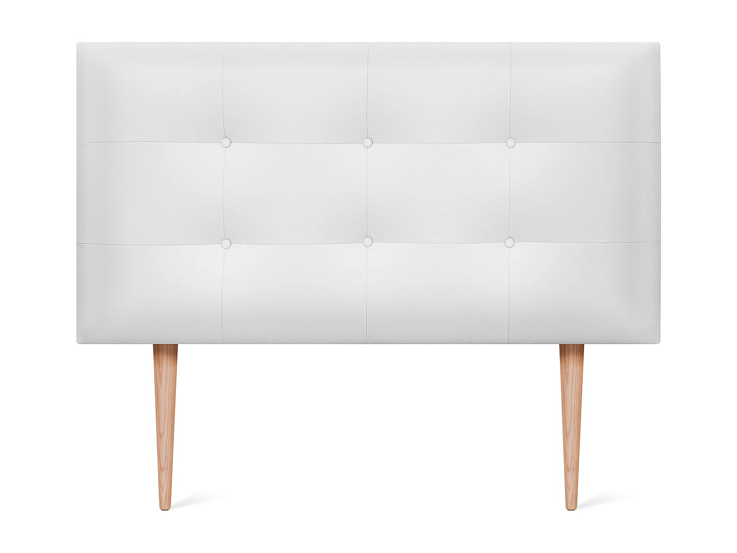 DHOME Getuft kunstleer hoofdeinde 110x115cm met bedpoten 105 - Wit