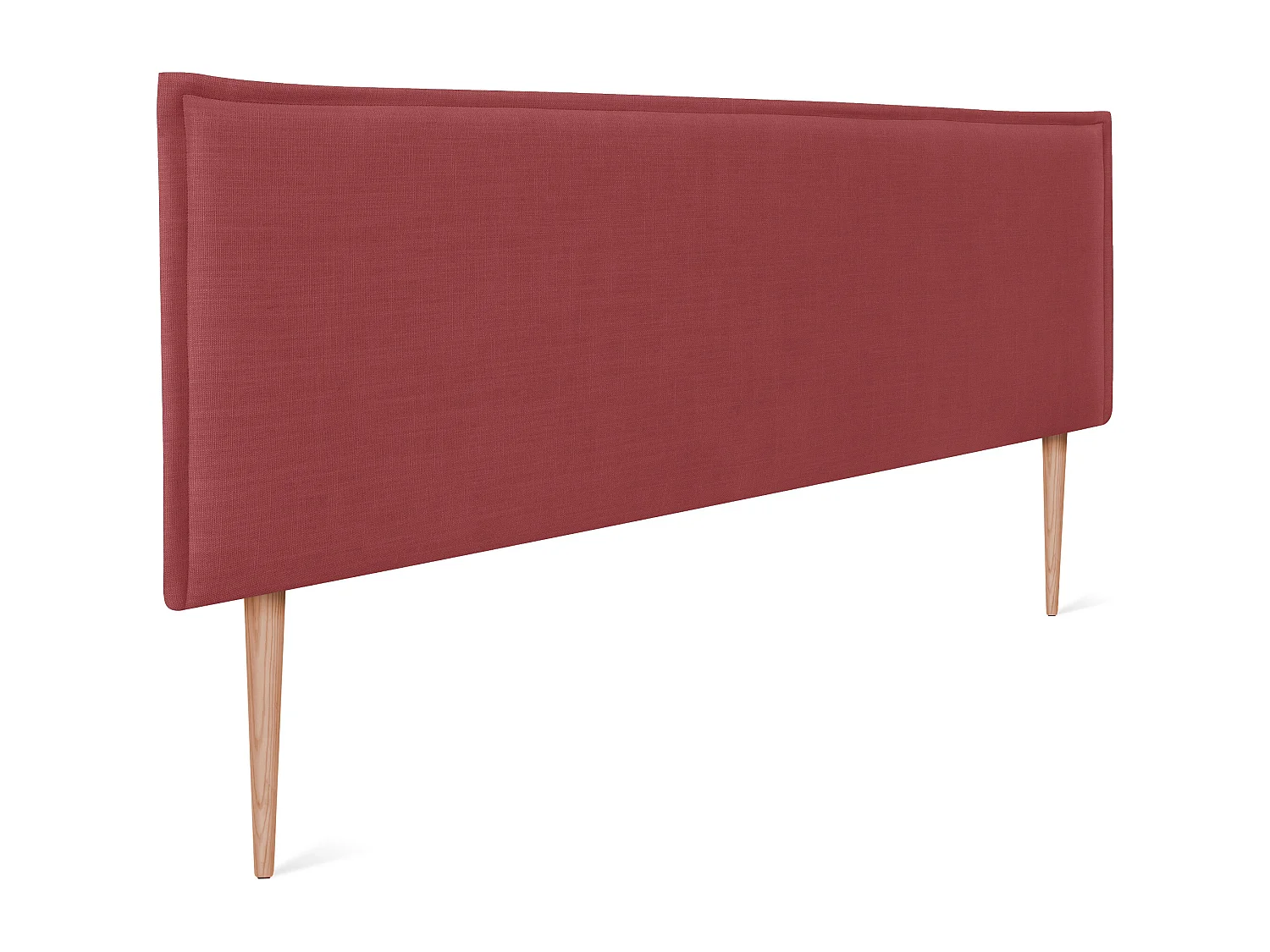 DHOME Testiera in de Lino Naturale Semplice con rifinitura 135x105cm Con le gambe Letti 120/135 - Rosso