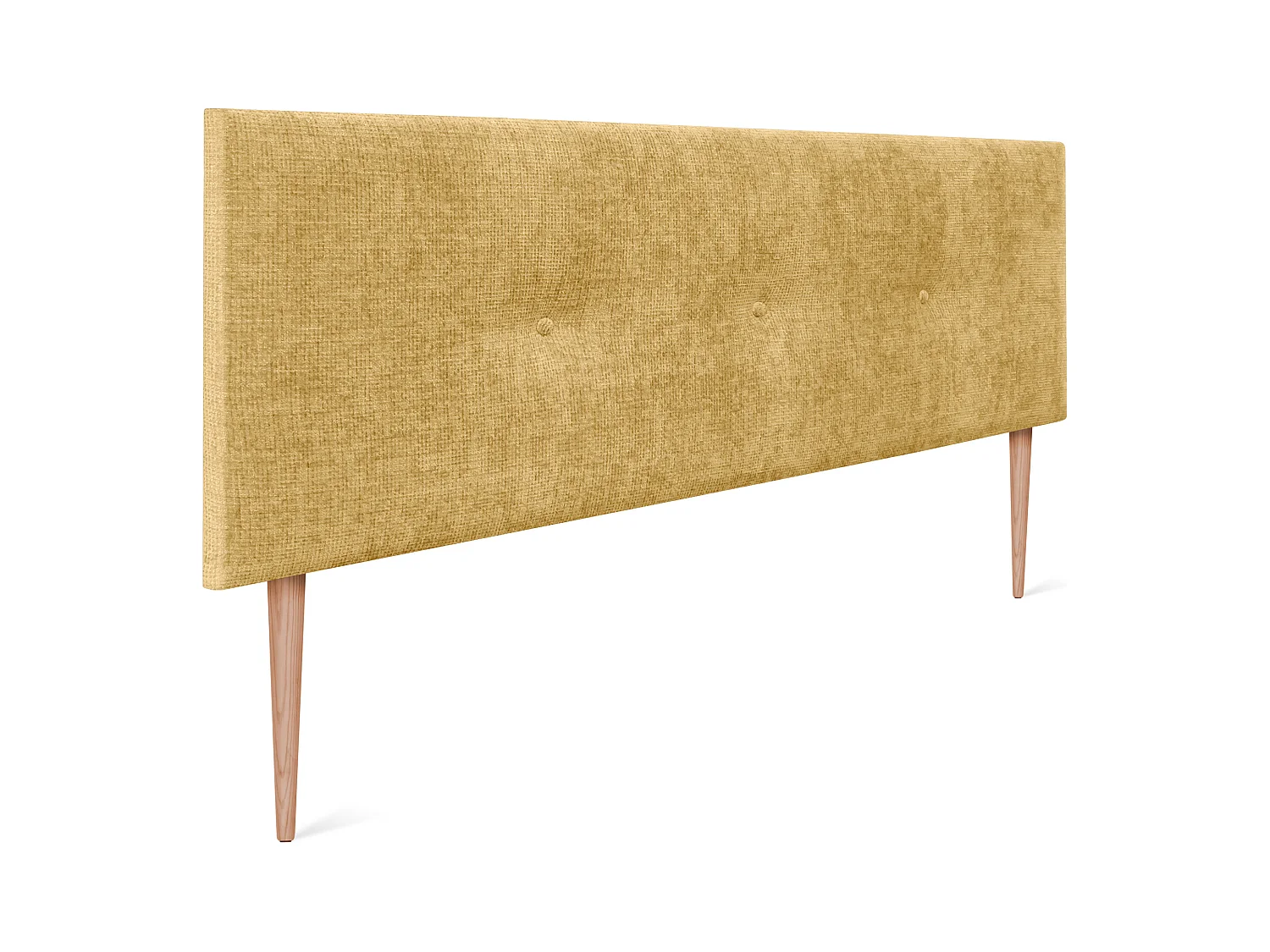 DHOME Hoofdeinde van natuurlijke wol met knopen 145x105cm met bedpoten 135/140 - Mosterd