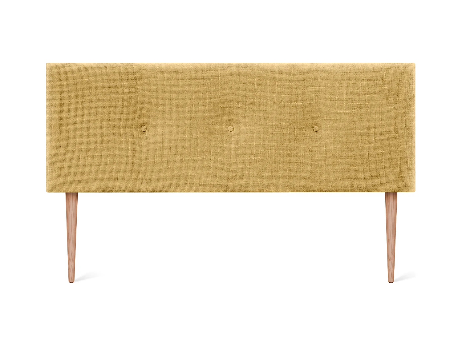 DHOME Hoofdeinde van natuurlijke wol met knopen 145x105cm met bedpoten 135/140 - Mosterd