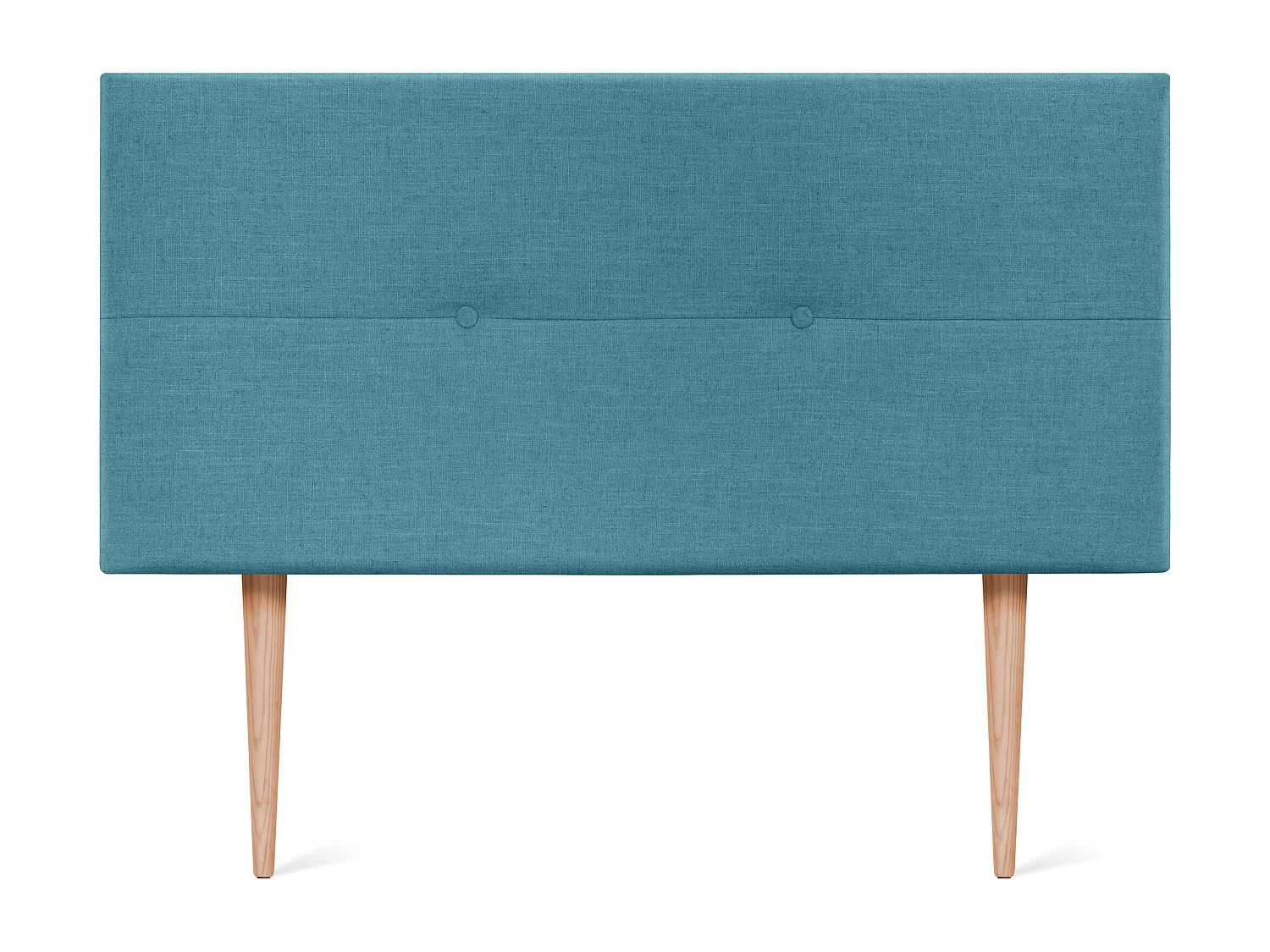 DHOME Kopfteil aus Naturleinen mit Knöpfen 95x105cm Mit Beinen Betten 90 - Türkis