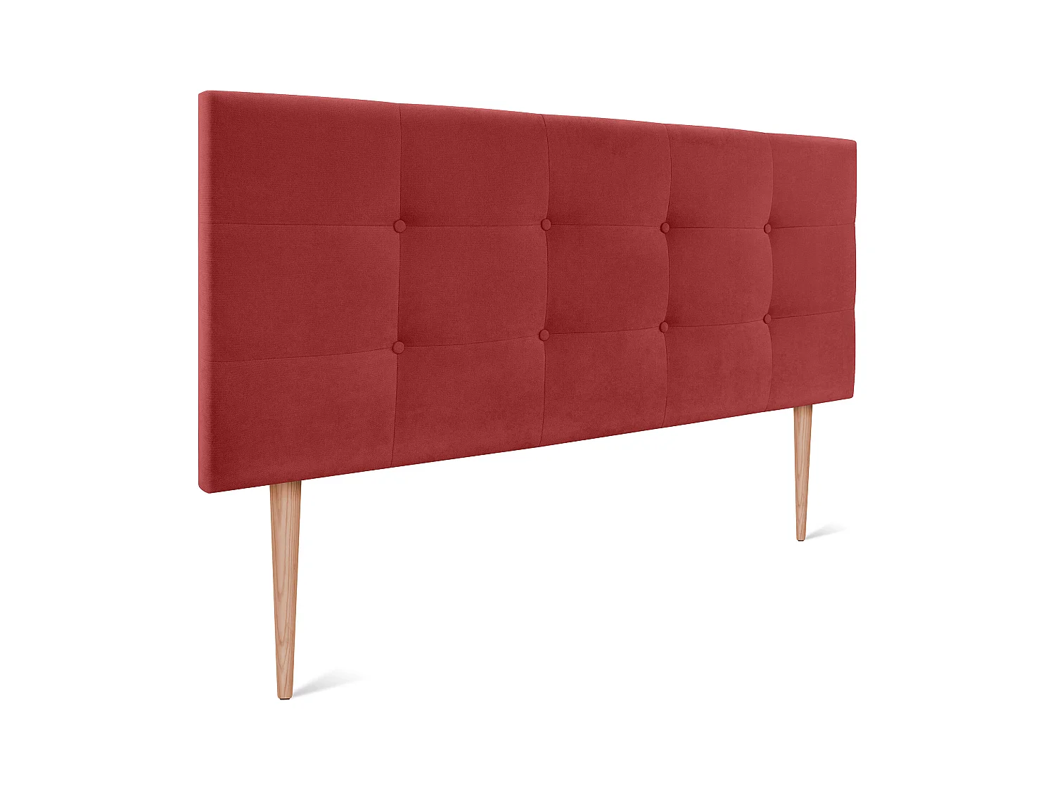 DHOME Tête de Lit en Tissu Aqualine Capitonné 150x115cm avec Pieds Lit 150 - Rouge