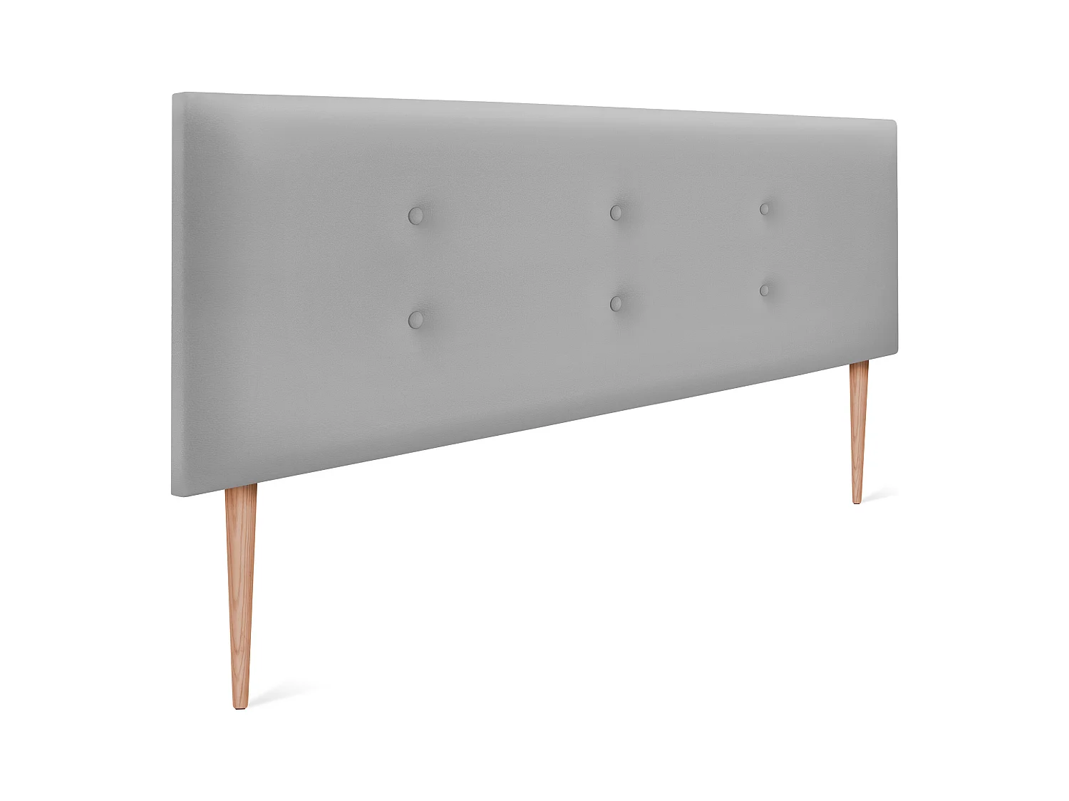 DHOME Tête de lit similicuir avec 2 rangées de boutons 150x105cm avec pieds Lits 150 - Gris clair