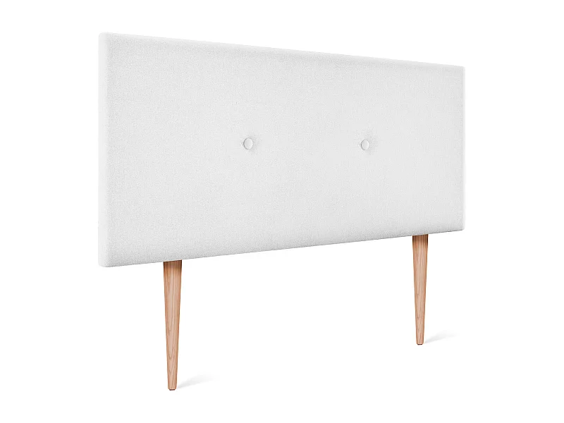 DHOME Aqualine Stoff Kopfteil glatt mit Knöpfen 110x105cm Mit Beinen Betten 105 - Weiß