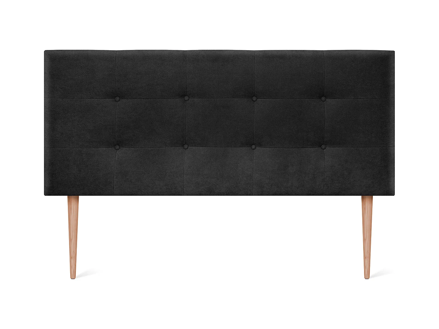 DHOME Tête de Lit en Tissu Aqualine Capitonné 145x115cm avec Pieds Lits 135/140 - Noir