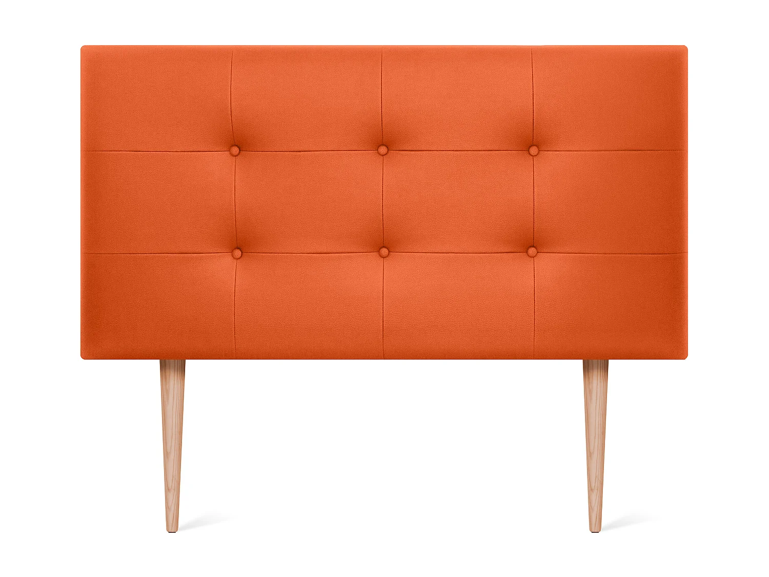 DHOME Tête de Lit en Similicuir Capitonnée 110x115cm avec Pieds Lit 105 - Orange