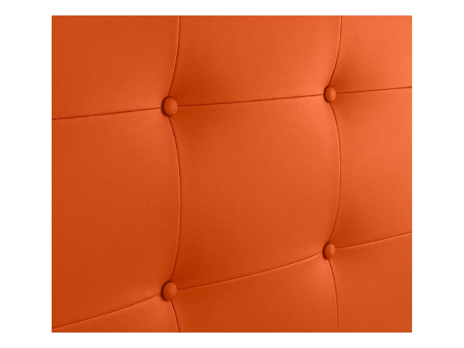 DHOME Tête de Lit en Similicuir Capitonnée 110x115cm avec Pieds Lit 105 - Orange