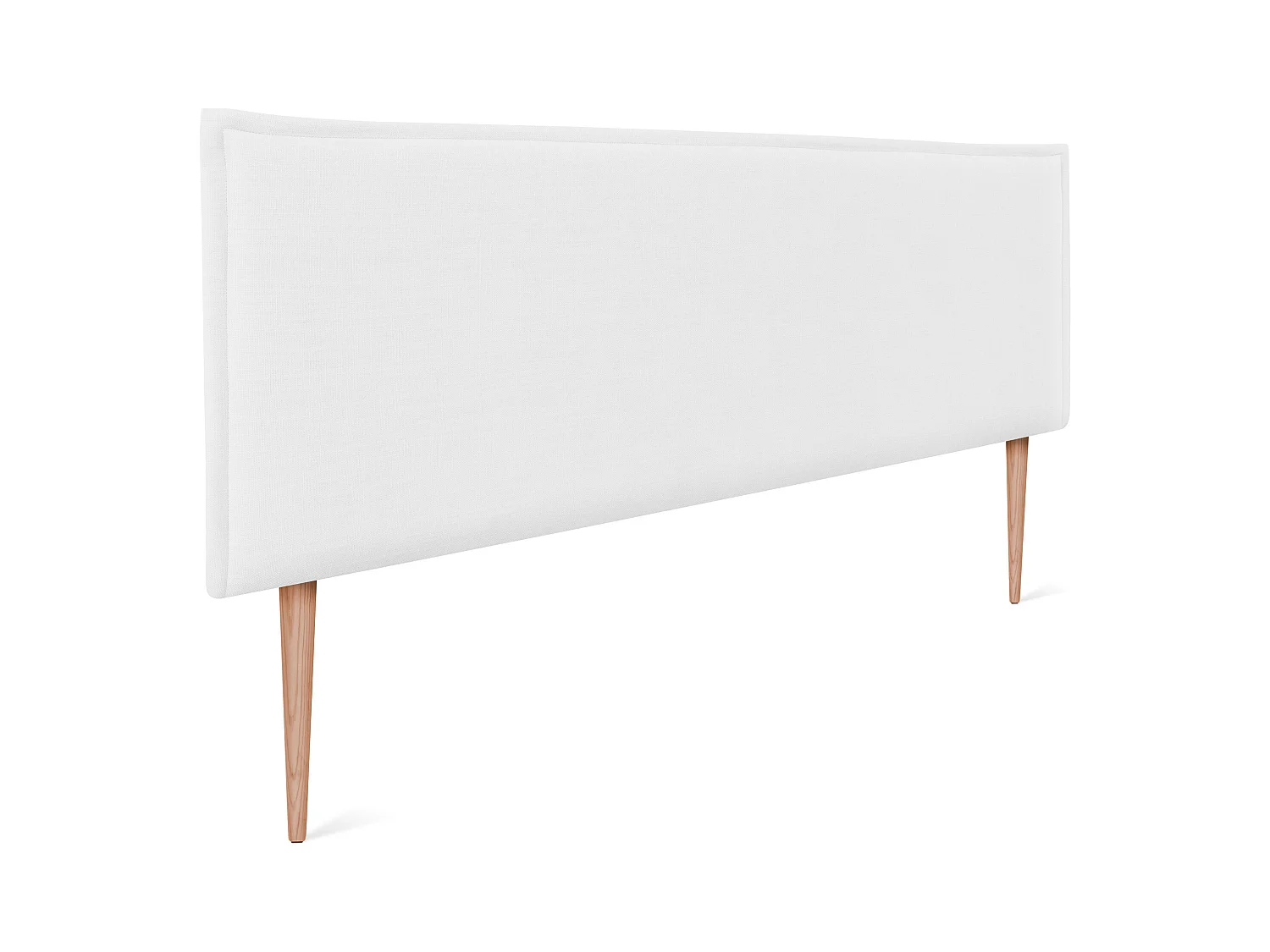 DHOME Kopfteil aus Naturleinen mit Paspelierung 135x105cm Mit Beinen Betten 120/135 - Weiß