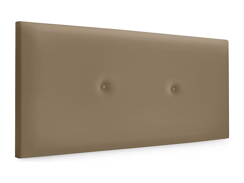 DHOME Tête de lit simili cuir lisse avec Boutons 90x50cm Lits 80/90 - Marron Clair