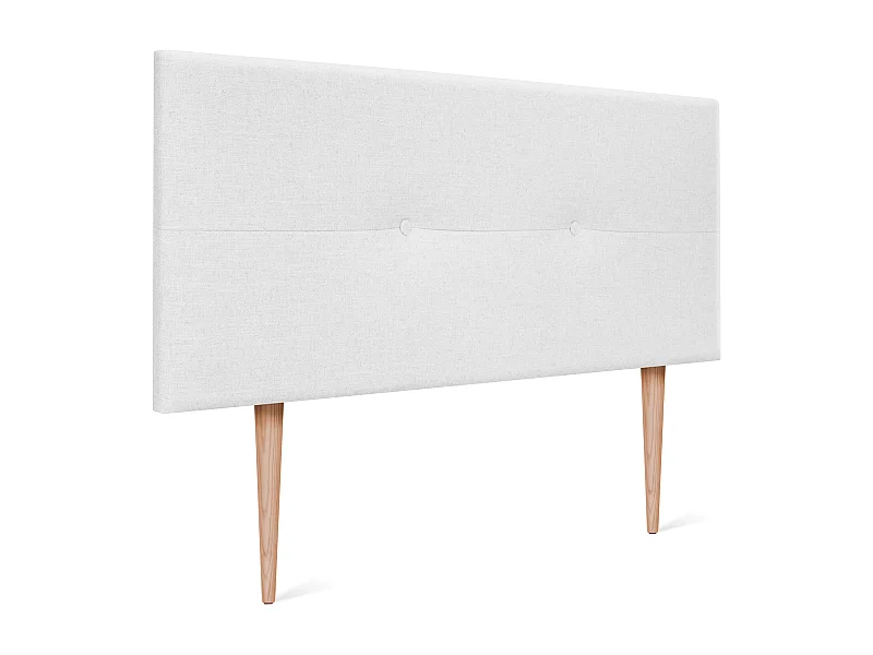 DHOME Tête de lit en lin naturel avec Boutons 95x105cm avec pieds Lits 90 - Blanc
