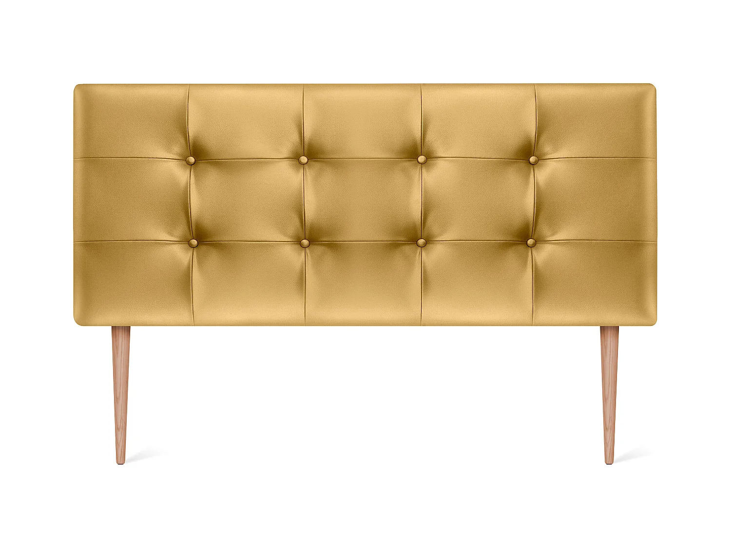 DHOME Tête de lit en Similicuir Capitonné 160x115cm avec Pieds Lits 150/160 - Doré