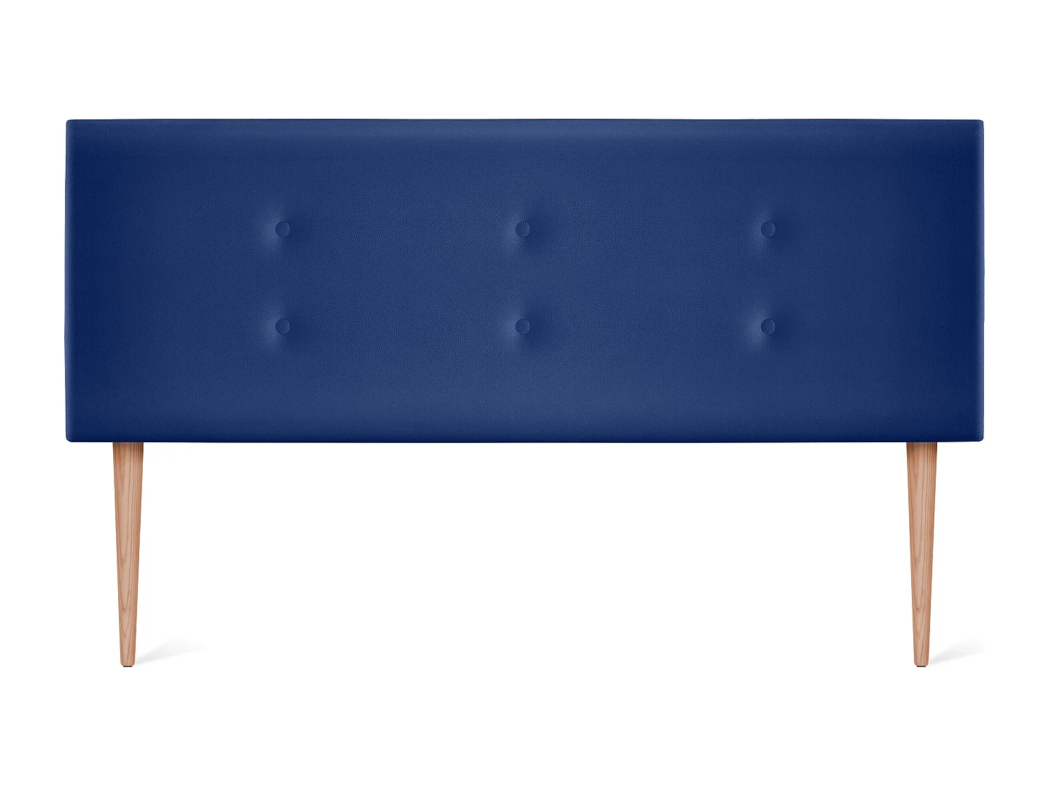 DHOME Kopfteil aus Kunstleder mit 2 Reihen Knöpfen 150x105cm Mit Beinen Betten 150 - Blau