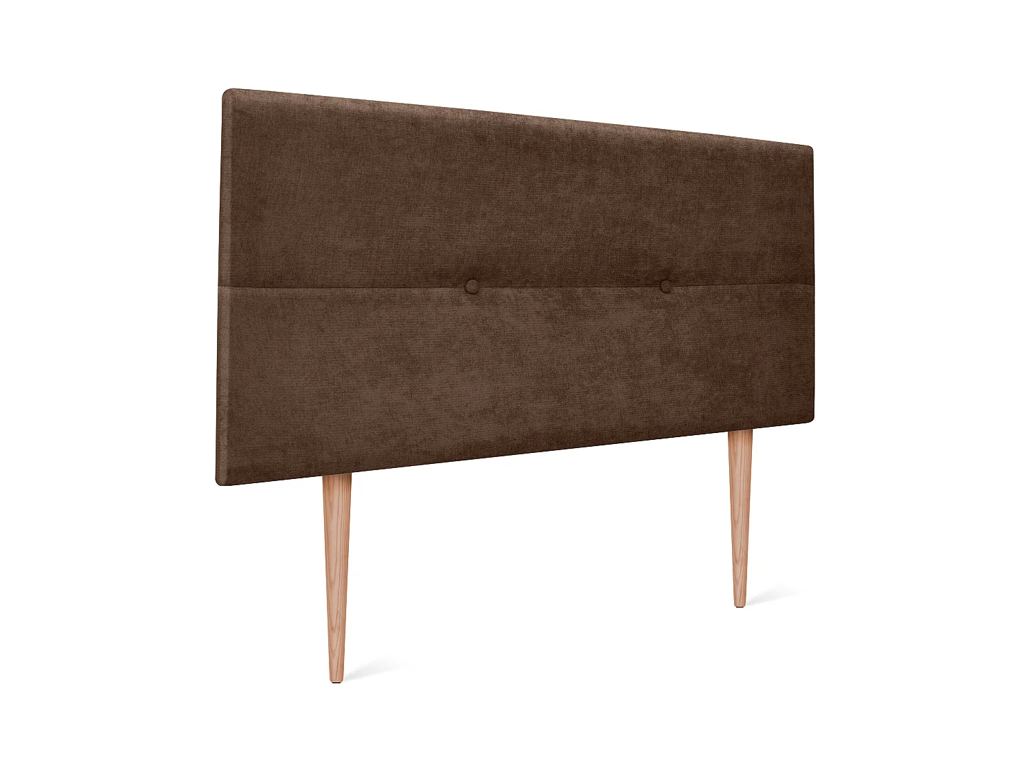 DHOME Tête de lit en tissu Aqualine avec Boutons 90x105cm avec pieds Lits 80/90 - Marron