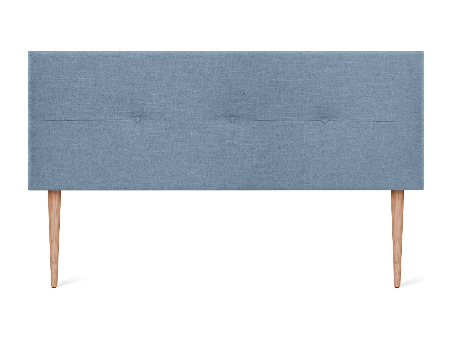 DHOME Testiera in de Lino Naturale con bottoni 150x105cm Con le gambe Letti 150 - Blu