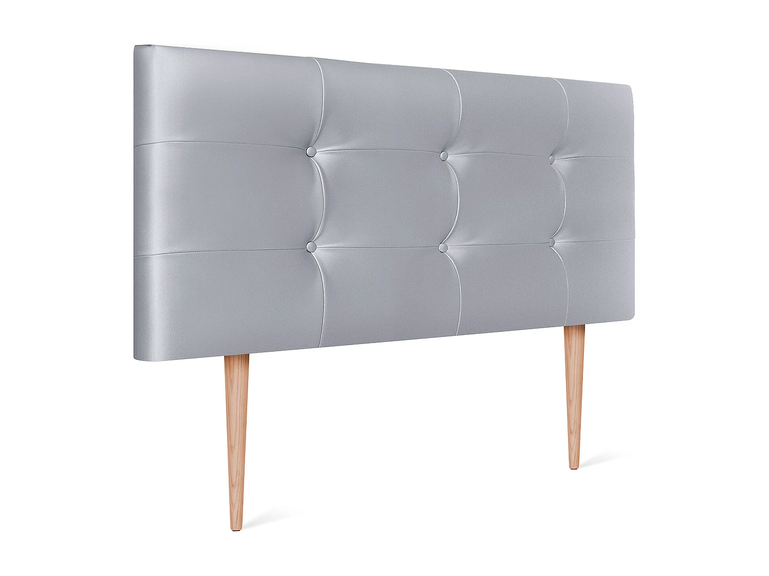 DHOME Getuft kunstleer hoofdeinde 95x115cm met bedpoten 90 - Zilver