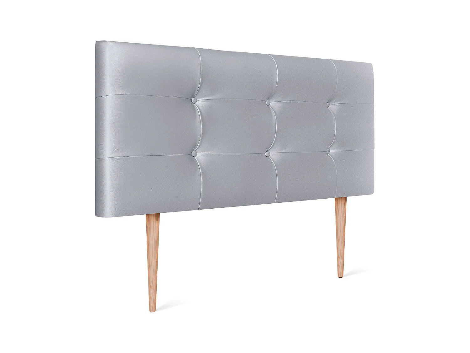 DHOME Tête de lit en Similicuir Capitonné 95x115cm avec Pieds Lits 90 - Argent
