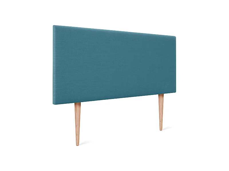 DHOME Tête de lit en lin naturel lisse 105x105cm avec pieds Lits 105 - Turquoise